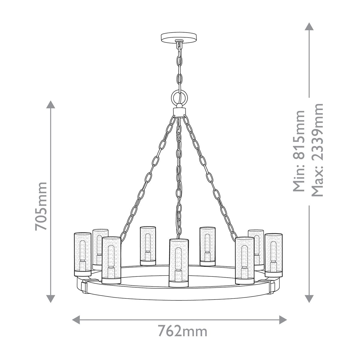 Hinkley Sawyer 9-Liter-Außenleuchter – Sequoia-Holzoptik mit Rost-Eisen-Akzenten und klarem Saatglas - Elsteadlighting - leuchtengrosshandel24