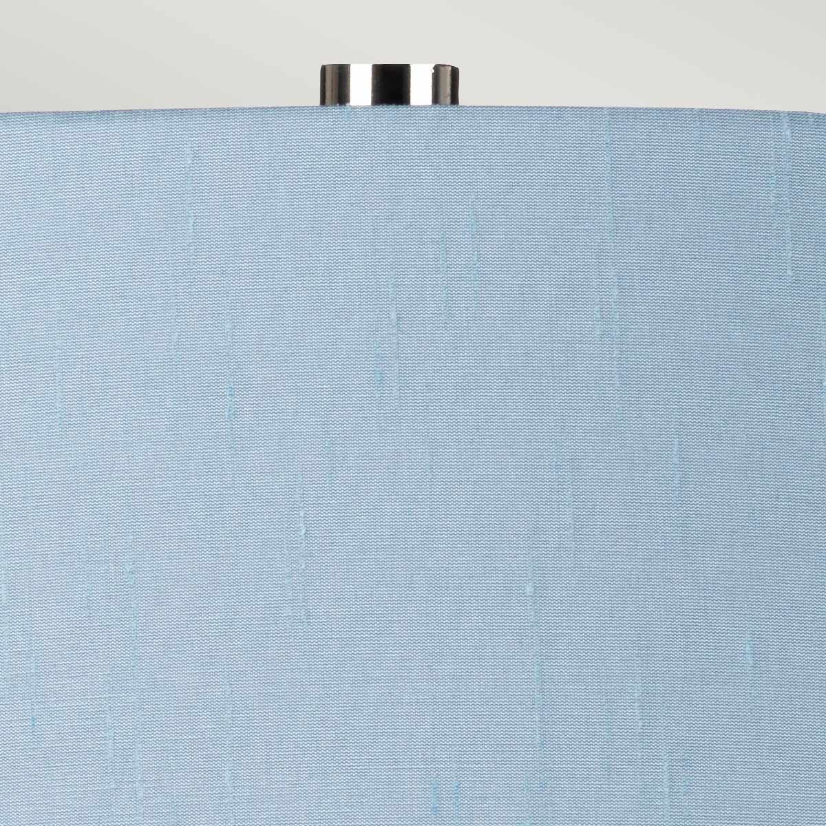 Tischleuchte Isla 1 Light - Poliertes Nickel, Weiß, Blau mit Lampenschirm in Liberty-Blau