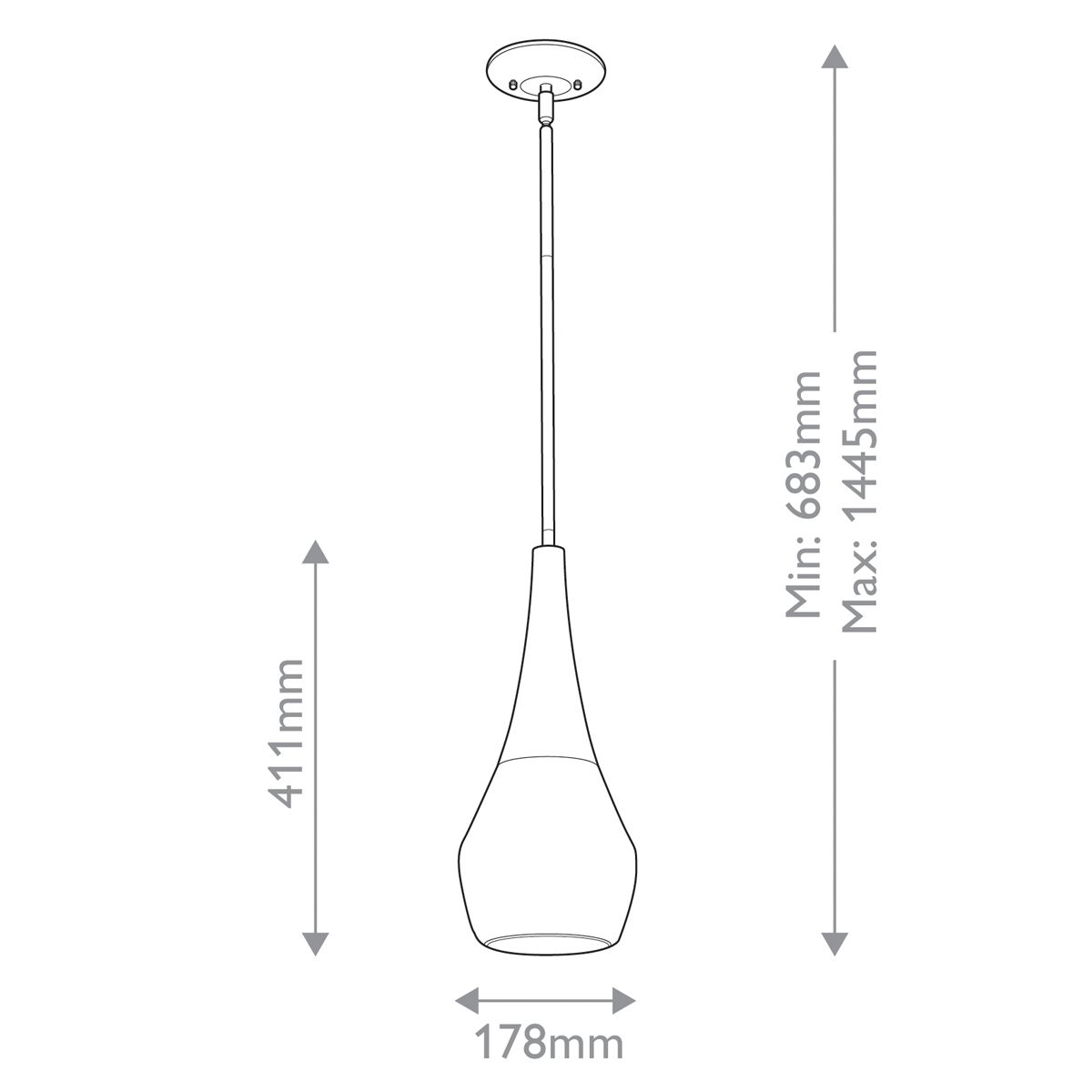 Deela 1 lt Ceiling Pendant - Black - Elsteadlighting - leuchtengrosshandel24