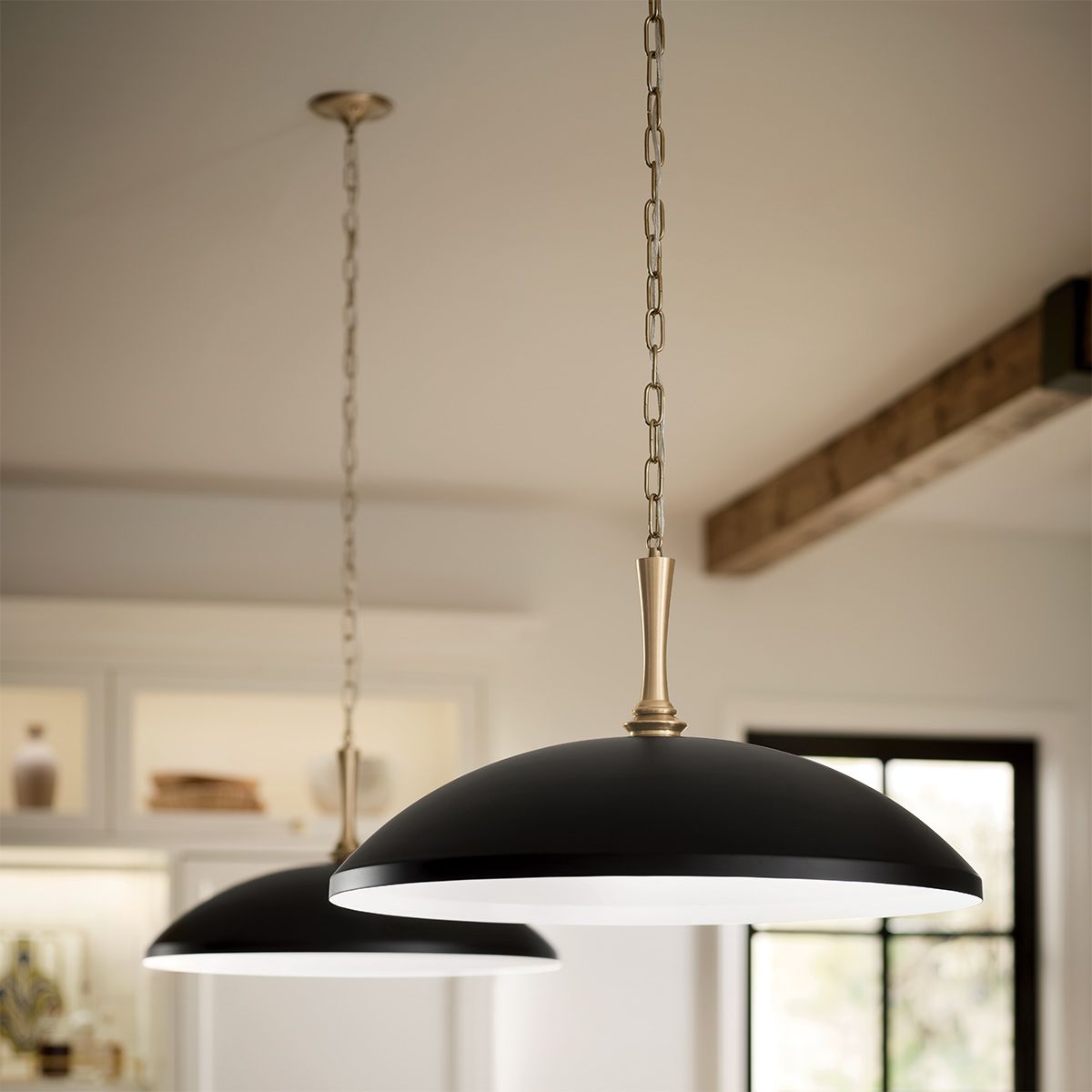 Kichler Delarosa 1 lt Deckenpendelleuchte – Schwarz und Champagnerbronze - Elsteadlighting - leuchtengrosshandel24