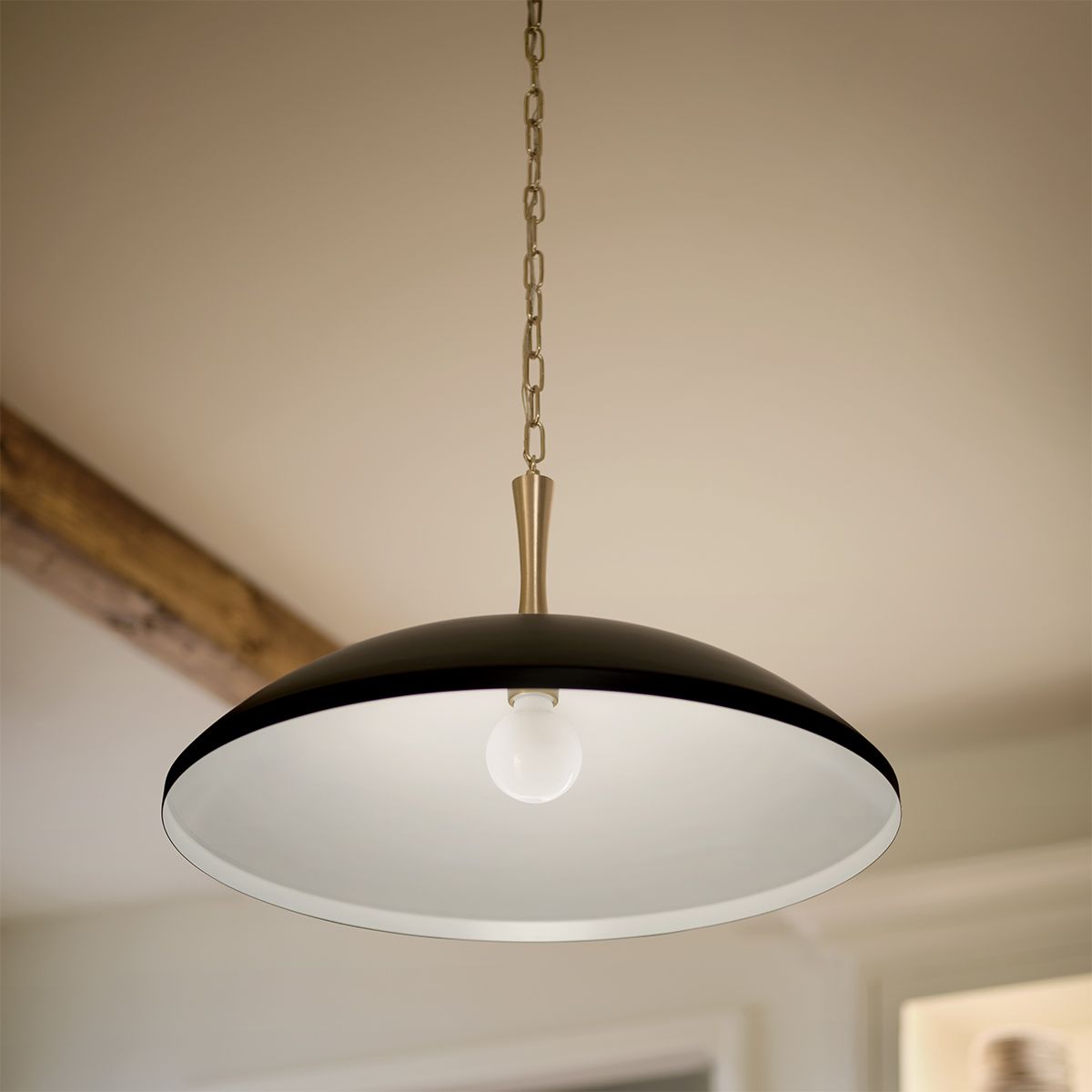 Kichler Delarosa 1 lt Deckenpendelleuchte – Schwarz und Champagnerbronze - Elsteadlighting - leuchtengrosshandel24