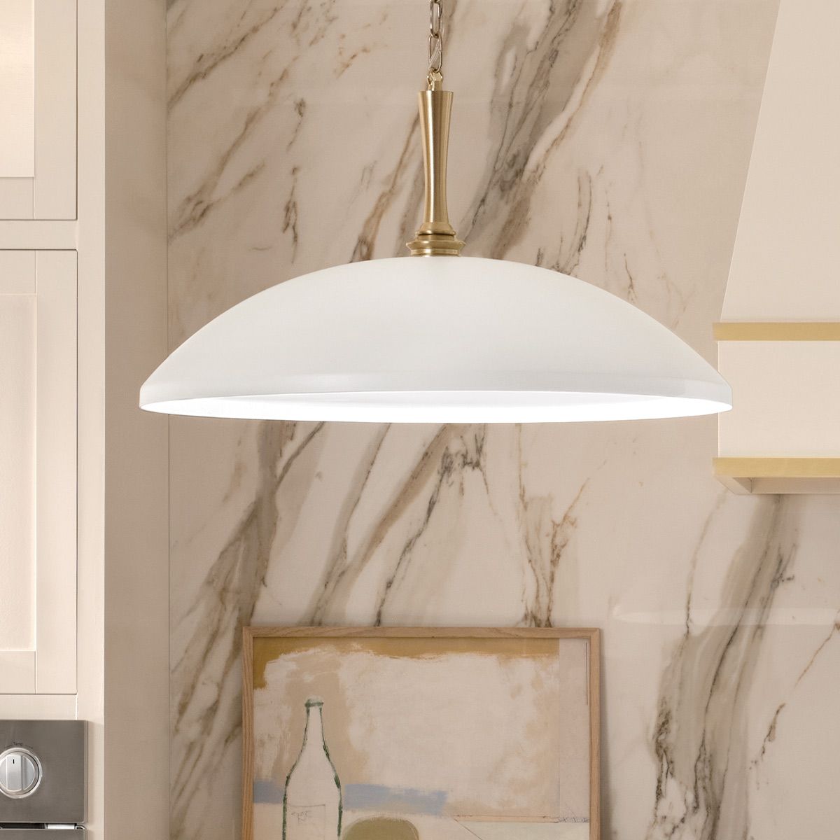 Kichler Delarosa 1 lt Deckenpendelleuchte – Weiß und Champagnerbronze - Elsteadlighting - leuchtengrosshandel24