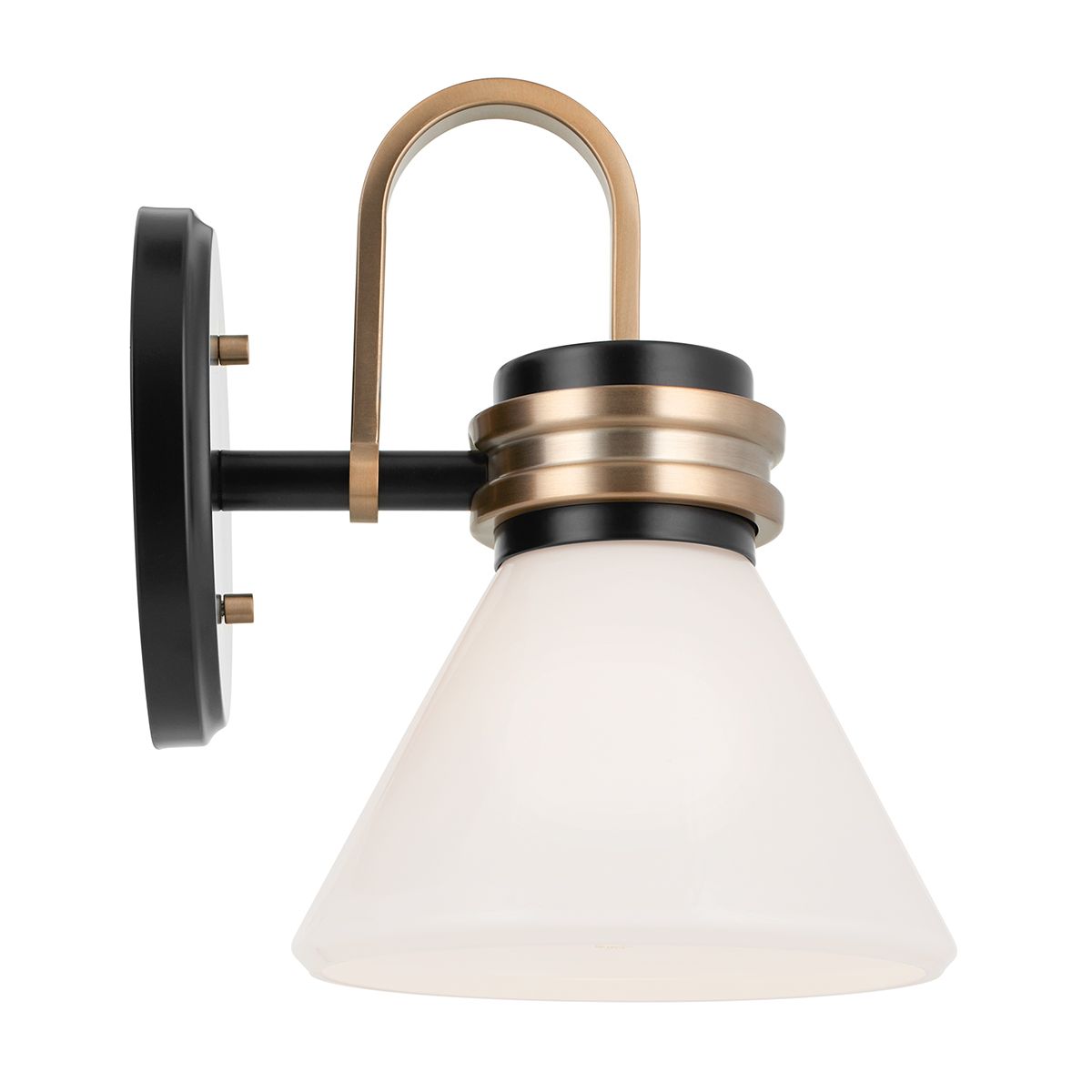 Kichler Farum Wandleuchte, 1 l, Schwarz mit Champagnerbronze - Elsteadlighting - leuchtengrosshandel24