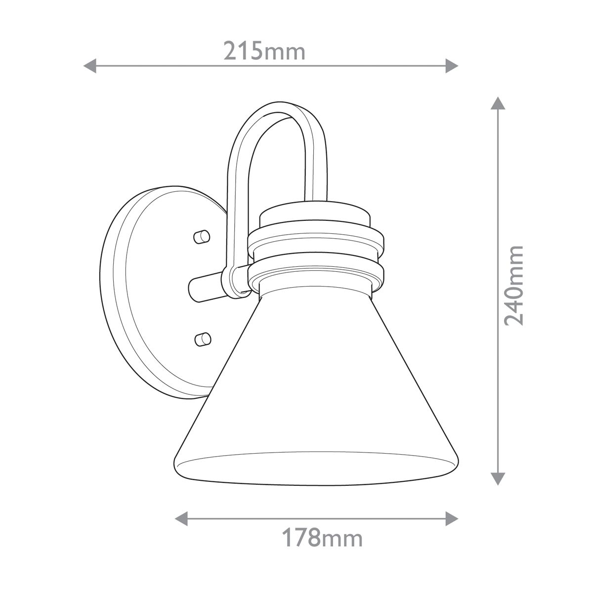 Kichler Farum Wandleuchte, 1 l, Schwarz mit Champagnerbronze - Elsteadlighting - leuchtengrosshandel24