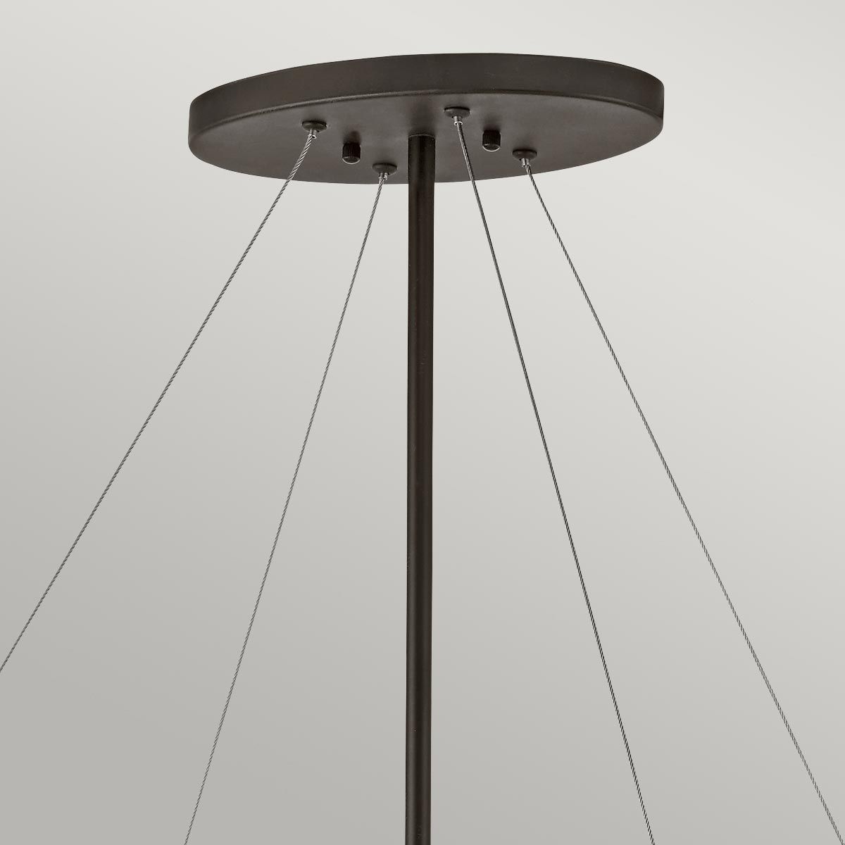 Ovaler Kronleuchter/Pendelleuchte Piper, 6 Lichter, Espresso/Chrom