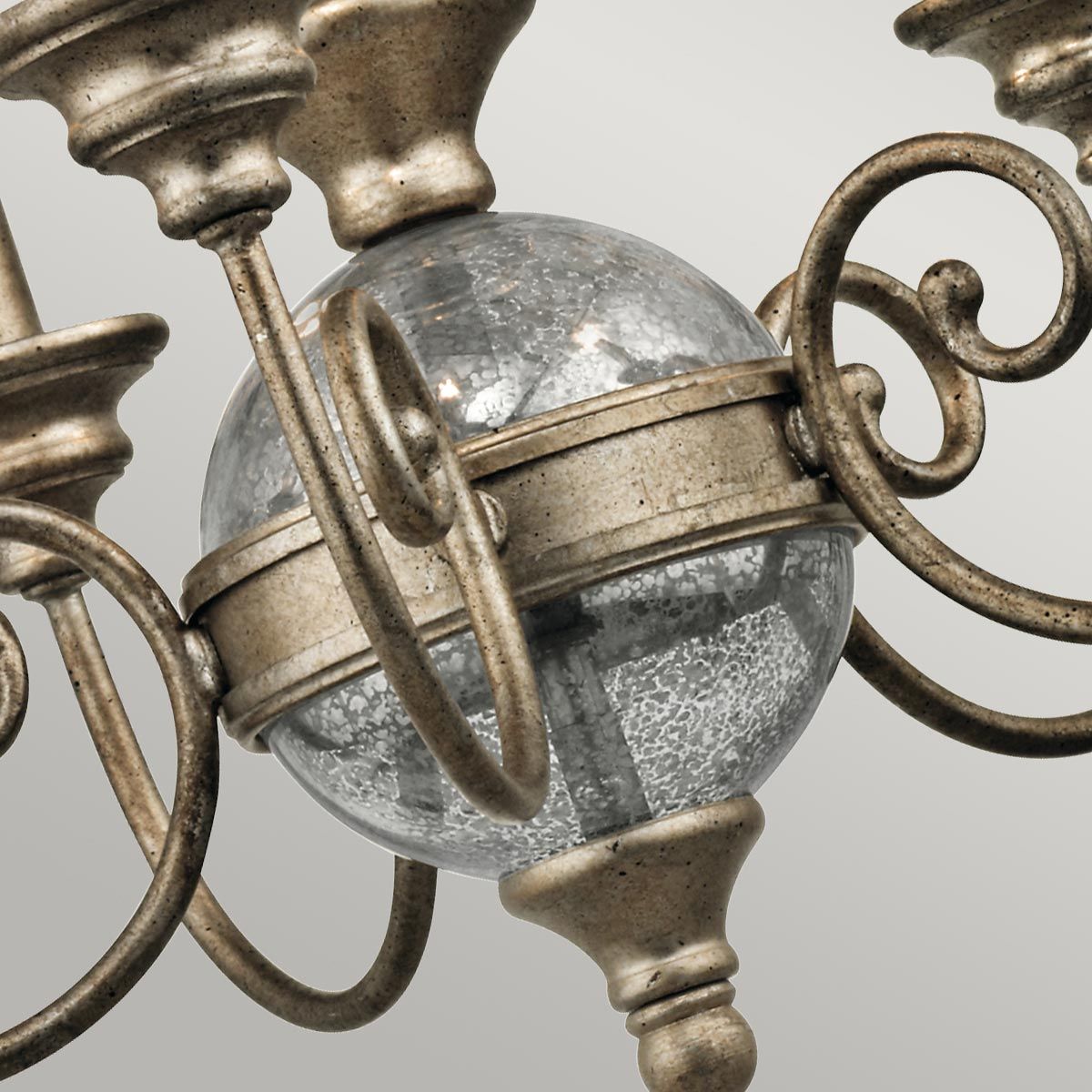 Rosalie 5-flammiger Mini-Kronleuchter - Sterling-Gold