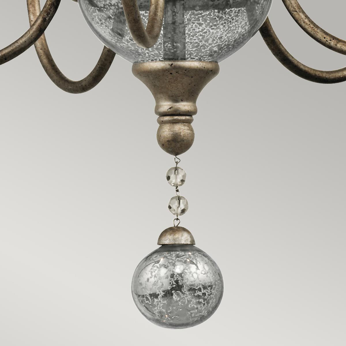 Rosalie 5-flammiger Mini-Kronleuchter - Sterling-Gold