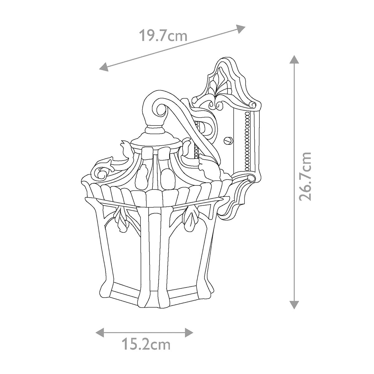 Kleine 1 - flammige Wandlaterne Tournai – Londonderry - Elsteadlighting - KL - TOURNAI2 - S