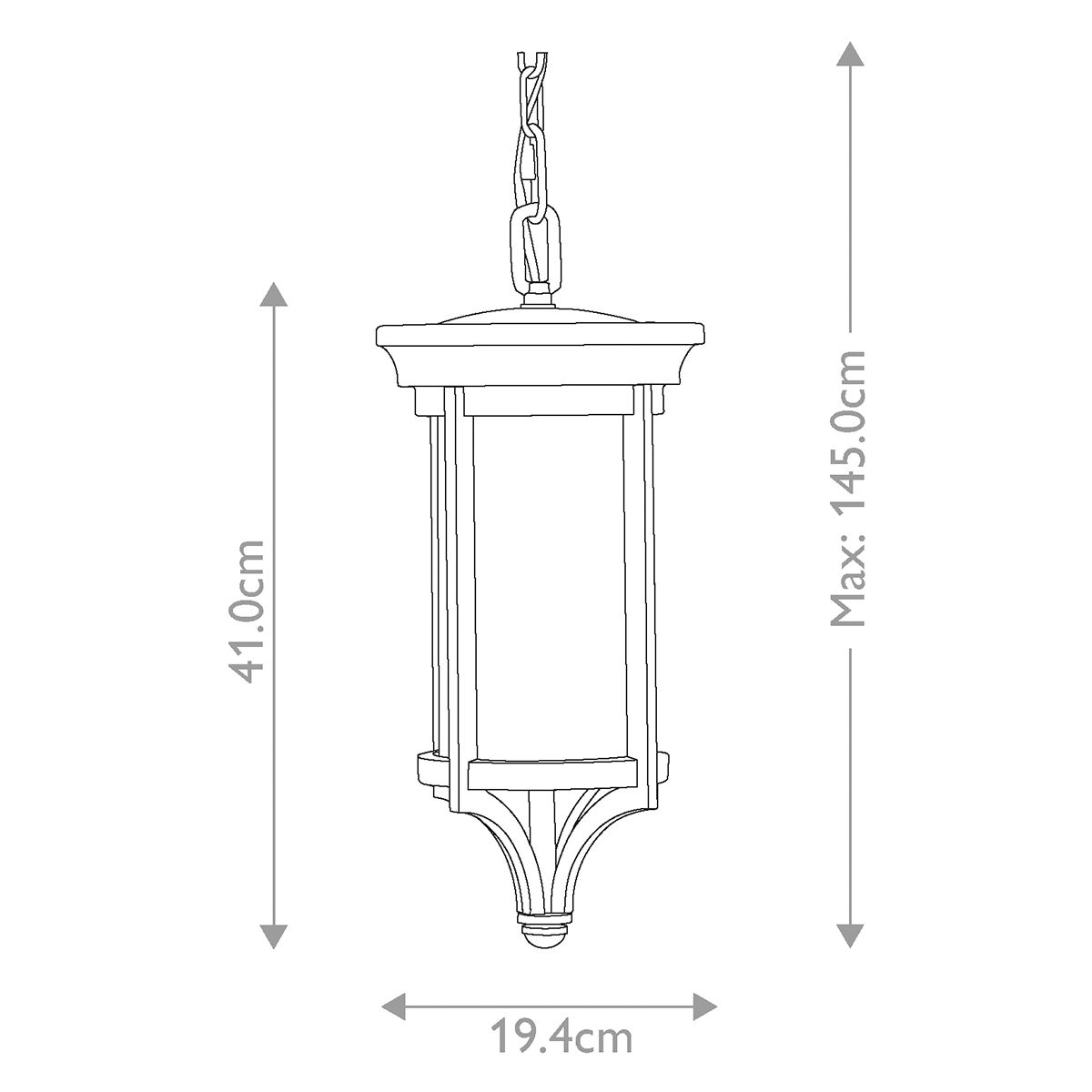 Kleine Kettenlaterne Merrill mit 1 Flamme, Heritage Bronze - Elsteadlighting - FE - MERRILL8 - S