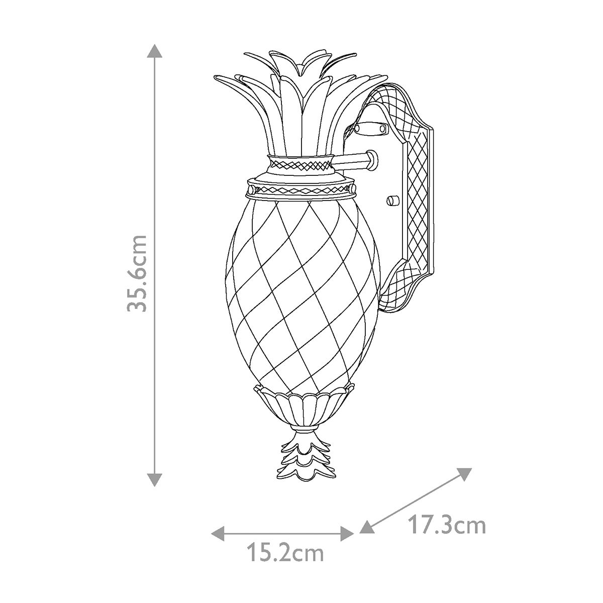 Kleine Wandlaterne „Plantation“, 1 l, brünierte Bronze - Elsteadlighting - HK - PLANTATION - S - BU