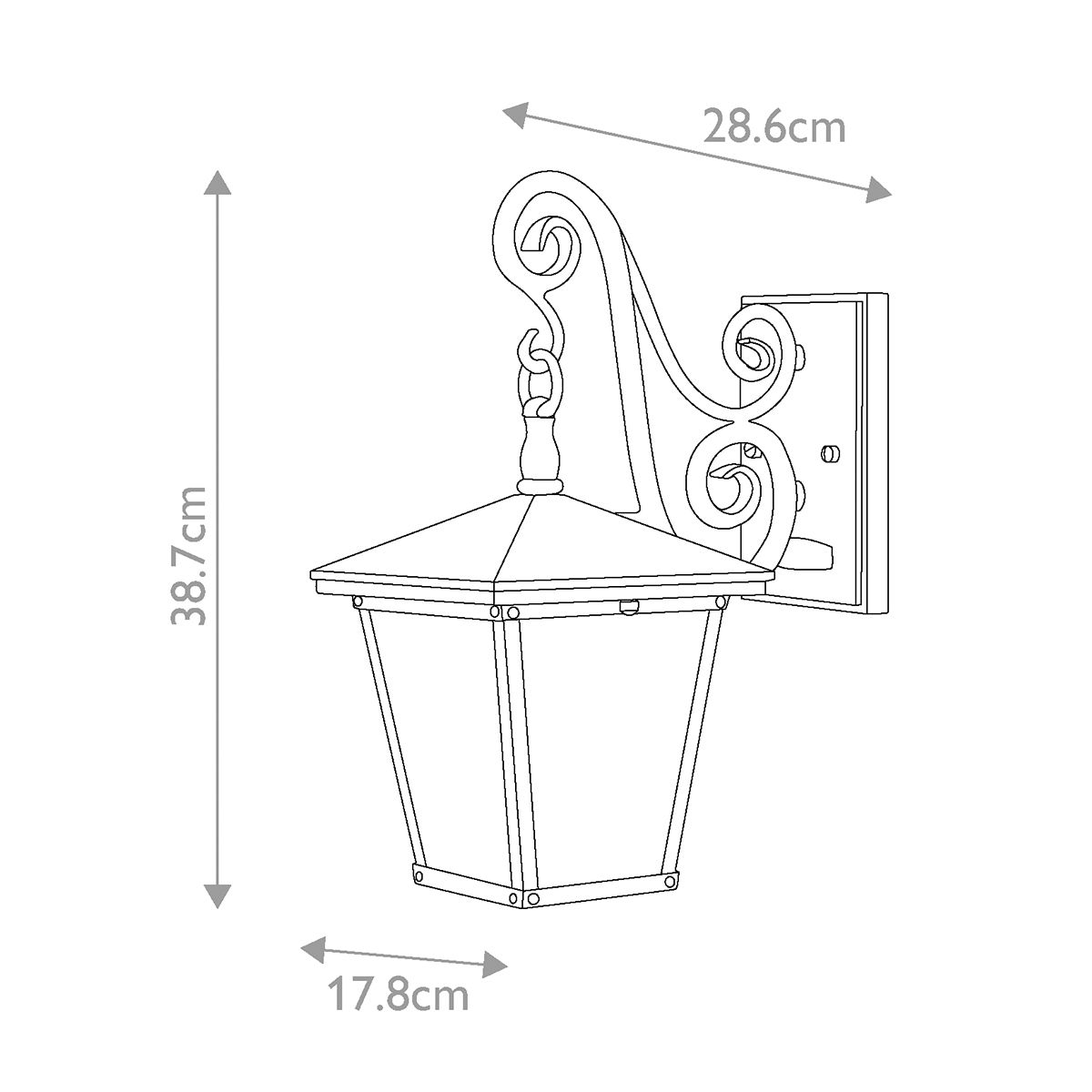 Kleine Wandlaterne „Trellis“ mit 1 Licht, Regency - Bronze - Elsteadlighting - HK - TRELLIS2 - S