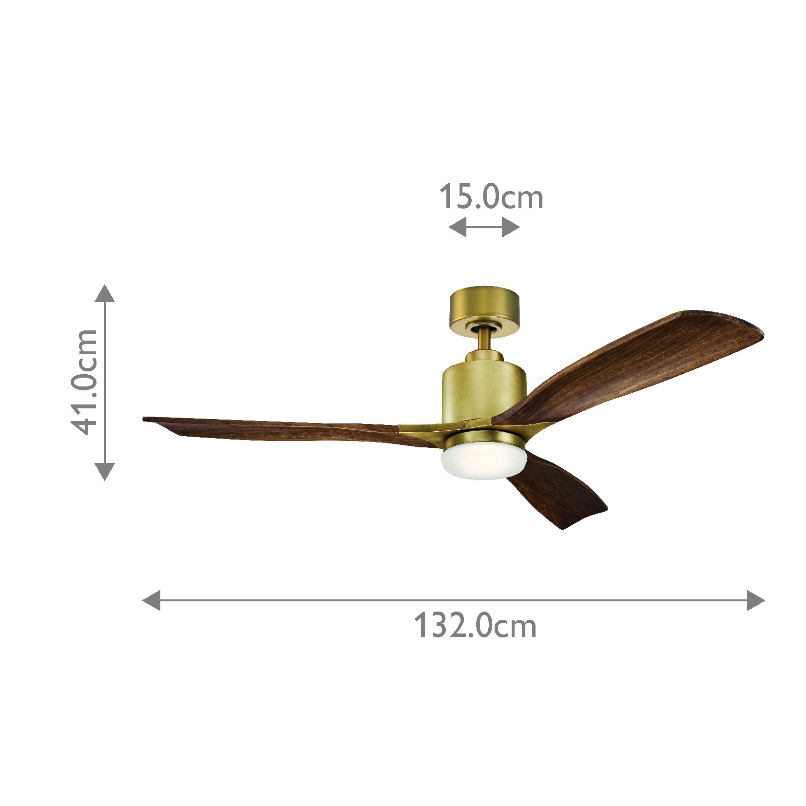 Ridley II - 52 Zoll / 132 cm Ventilator - Natürliches Messing