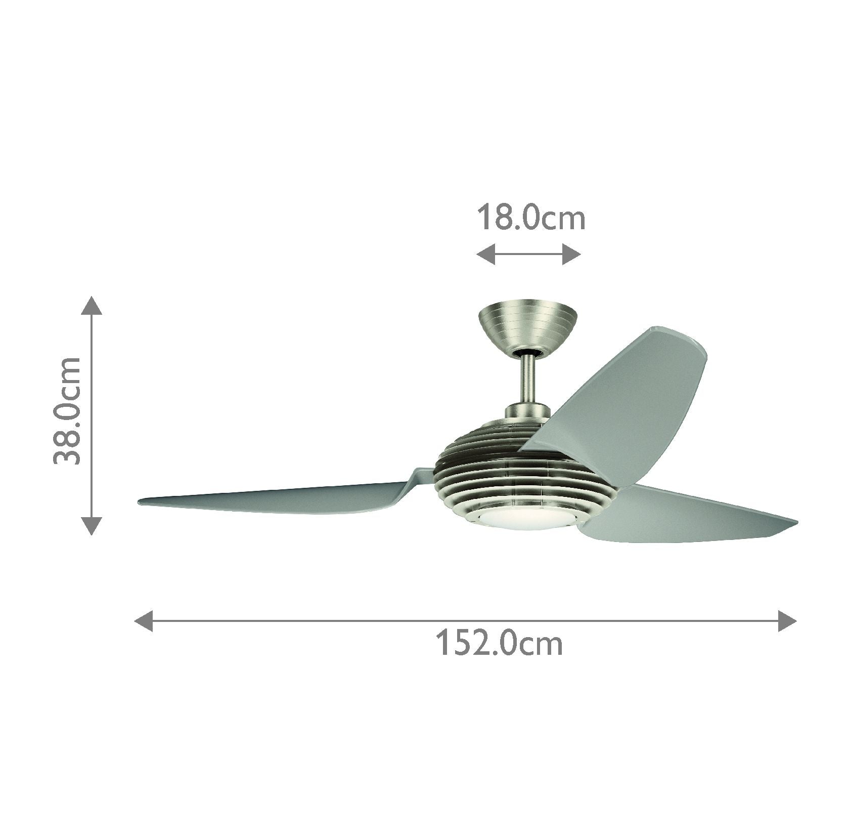Voya - 60 Zoll / 152 cm Ventilator - Gebürsteter Edelstahl