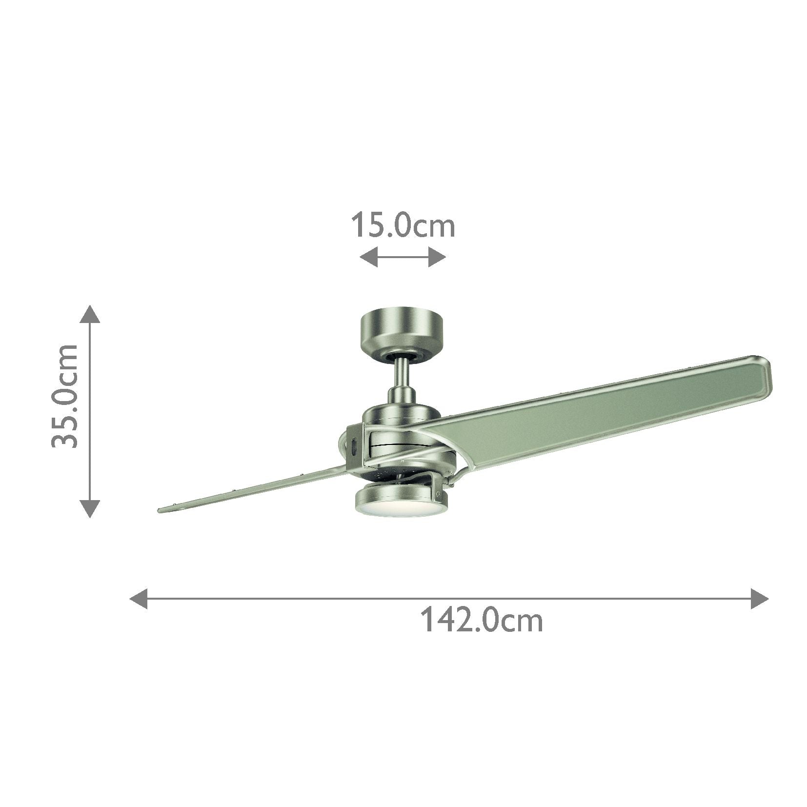 Xety - 56 Zoll / 142 cm Ventilator - Gebürstetes Nickel