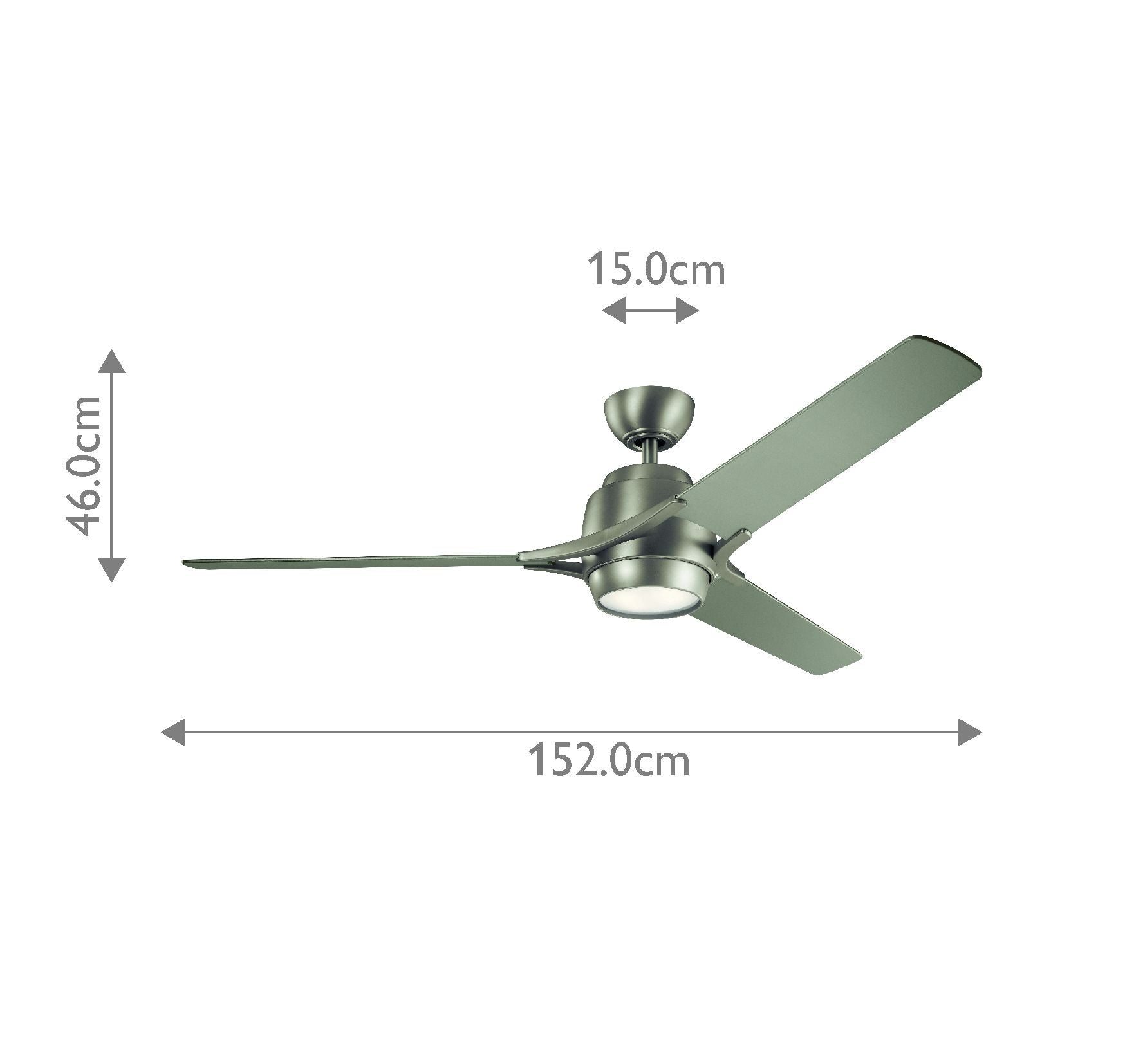 Zeus - 60 Zoll / 152 cm Ventilator - Gebürstetes Nickel
