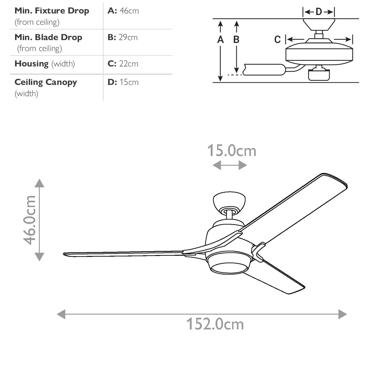 Zeus - 60 Zoll / 152 cm Ventilator - Weiß