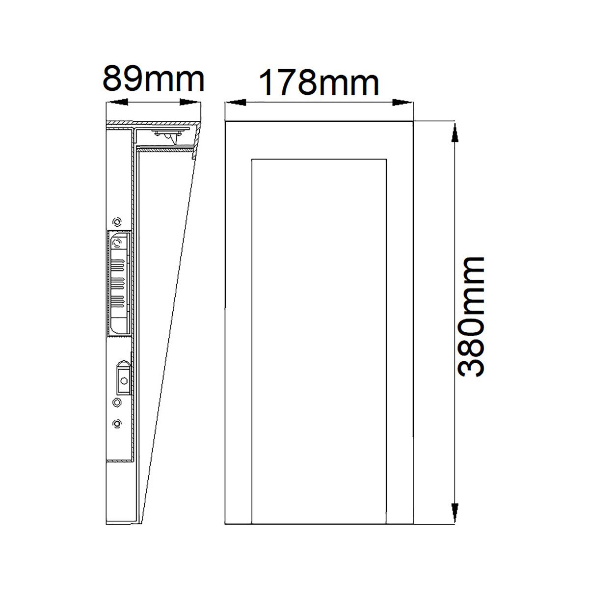 Konische LED - Wandlaterne - Strukturiertes Schwarz, wetterbeständiges Verbundmaterial - Elsteadlighting - HK - TAPER - M - TBK