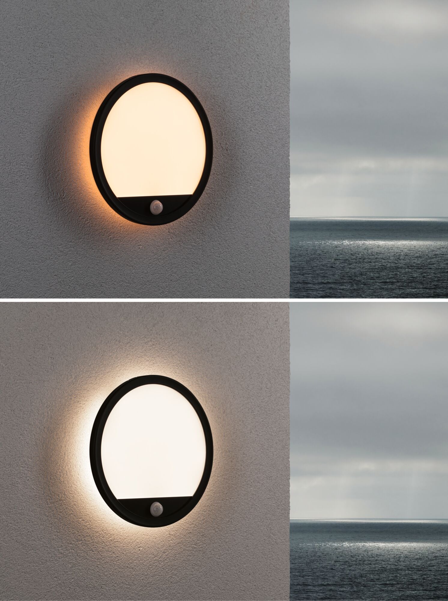 LED Außenpanel Lamina Backlight Bewegungsmelder insektenfreundlich IP44 rund 280mm Tunable Warm 14W 1150lm 230V Schwarz Kunststoff - Paulmann - 94708