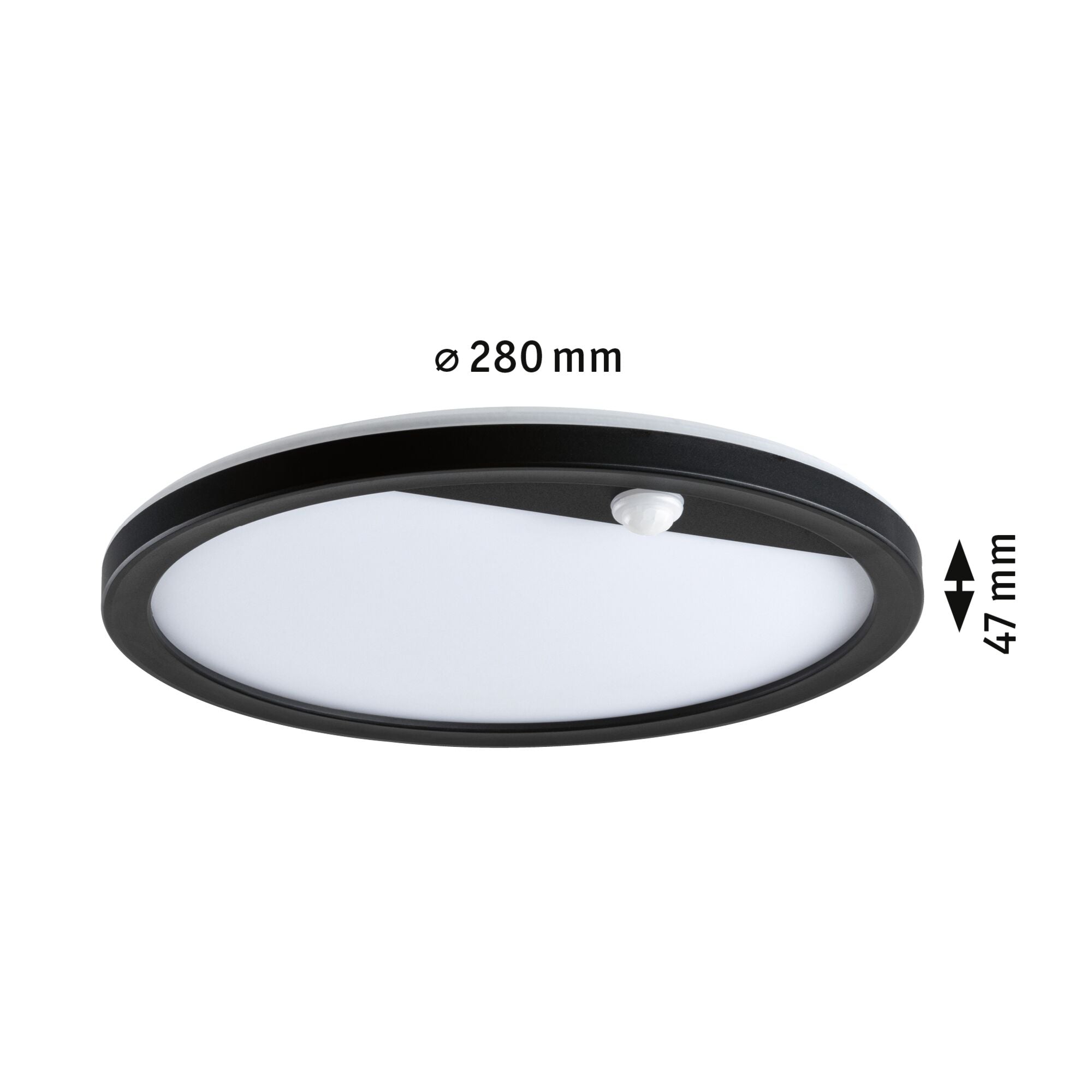 LED Außenpanel Lamina Backlight Bewegungsmelder insektenfreundlich IP44 rund 280mm Tunable Warm 14W 1150lm 230V Schwarz Kunststoff - Paulmann - 94708
