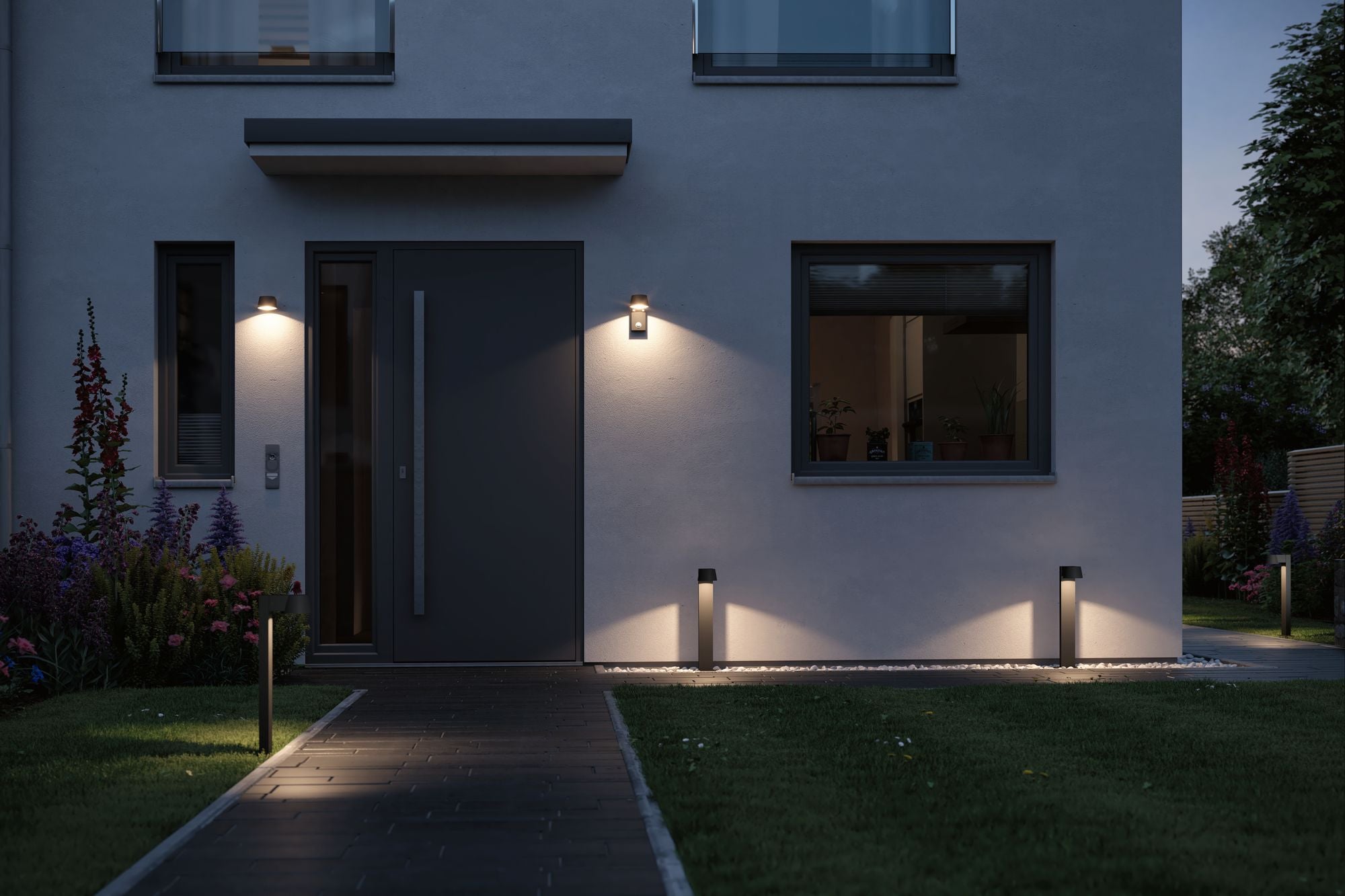 LED Außenwandleuchte Capera IP44 96x128mm 3000K 6W 500lm 230V Anthrazit Aluminium - Paulmann - 94452