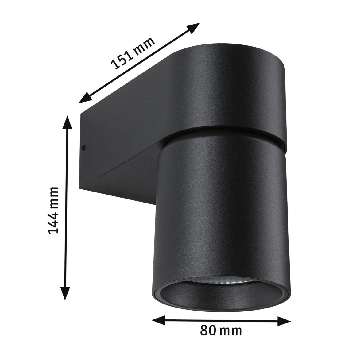 LED Außenwandleuchte Kimu IP44 zylindrisch 80mm 3000K 8W 500lm 230V 70° Anthrazit Aluminium - Paulmann - 94820