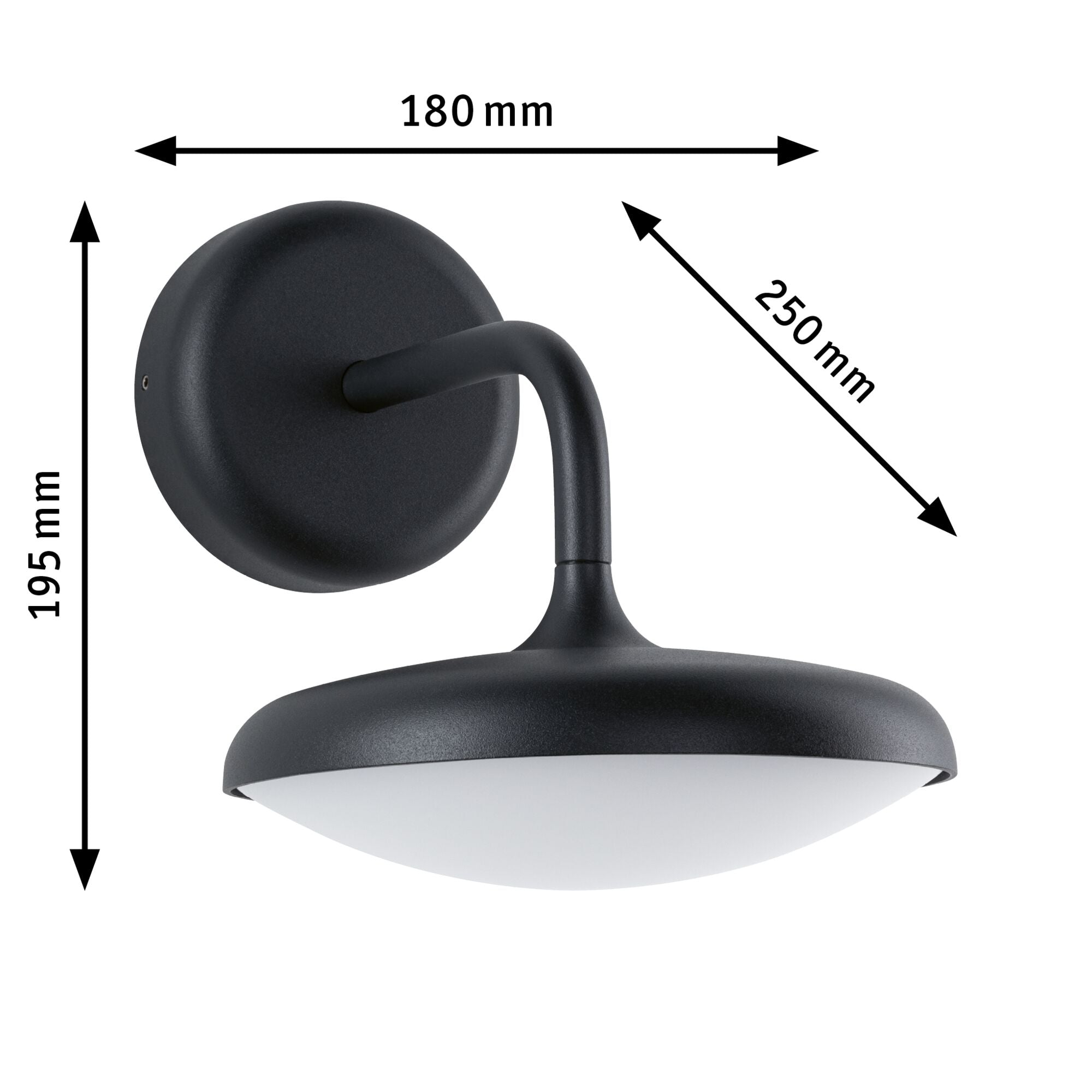 LED Außenwandleuchte Nostro IP44 rund 180x250mm 3000K 10W 900lm 230V Anthrazit Aluminium - Paulmann - 94758