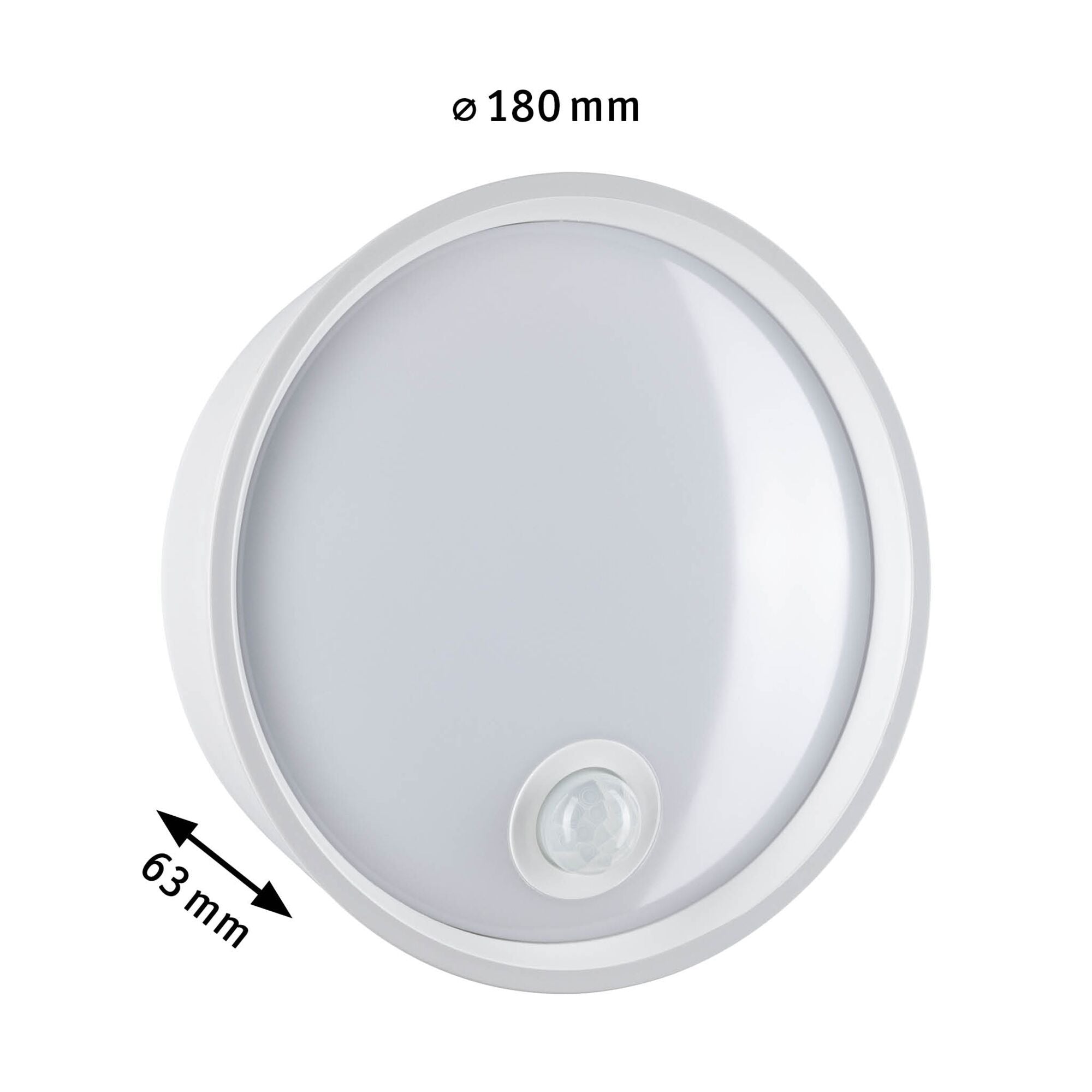 LED Außenwandleuchte Platomo Bewegungsmelder seewasserresistent IP44 rund 180mm 3000K 14,5W 1200lm 230V Weiß Kunststoff - Paulmann - 94699