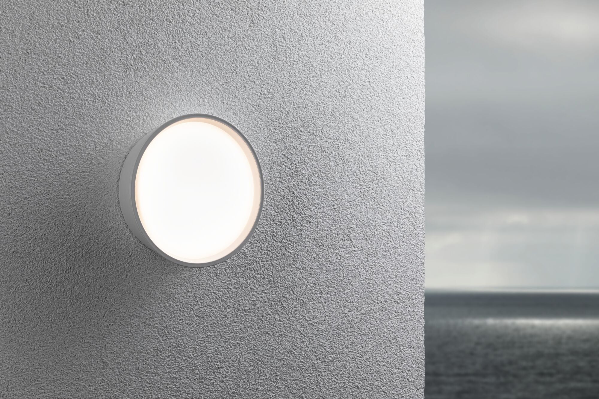 LED Außenwandleuchte Platomo seewasserresistent IP44 rund 180mm 3000K 14,5W 1200lm 230V Weiß Kunststoff - Paulmann - 94697