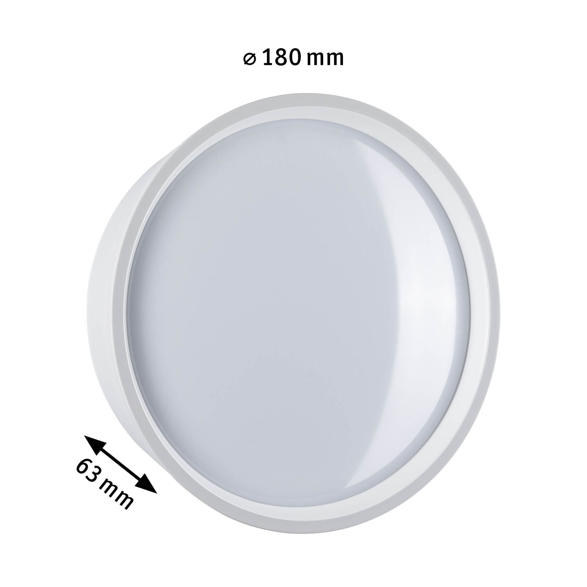 LED Außenwandleuchte Platomo seewasserresistent IP44 rund 180mm 3000K 14,5W 1200lm 230V Weiß Kunststoff - Paulmann - 94697