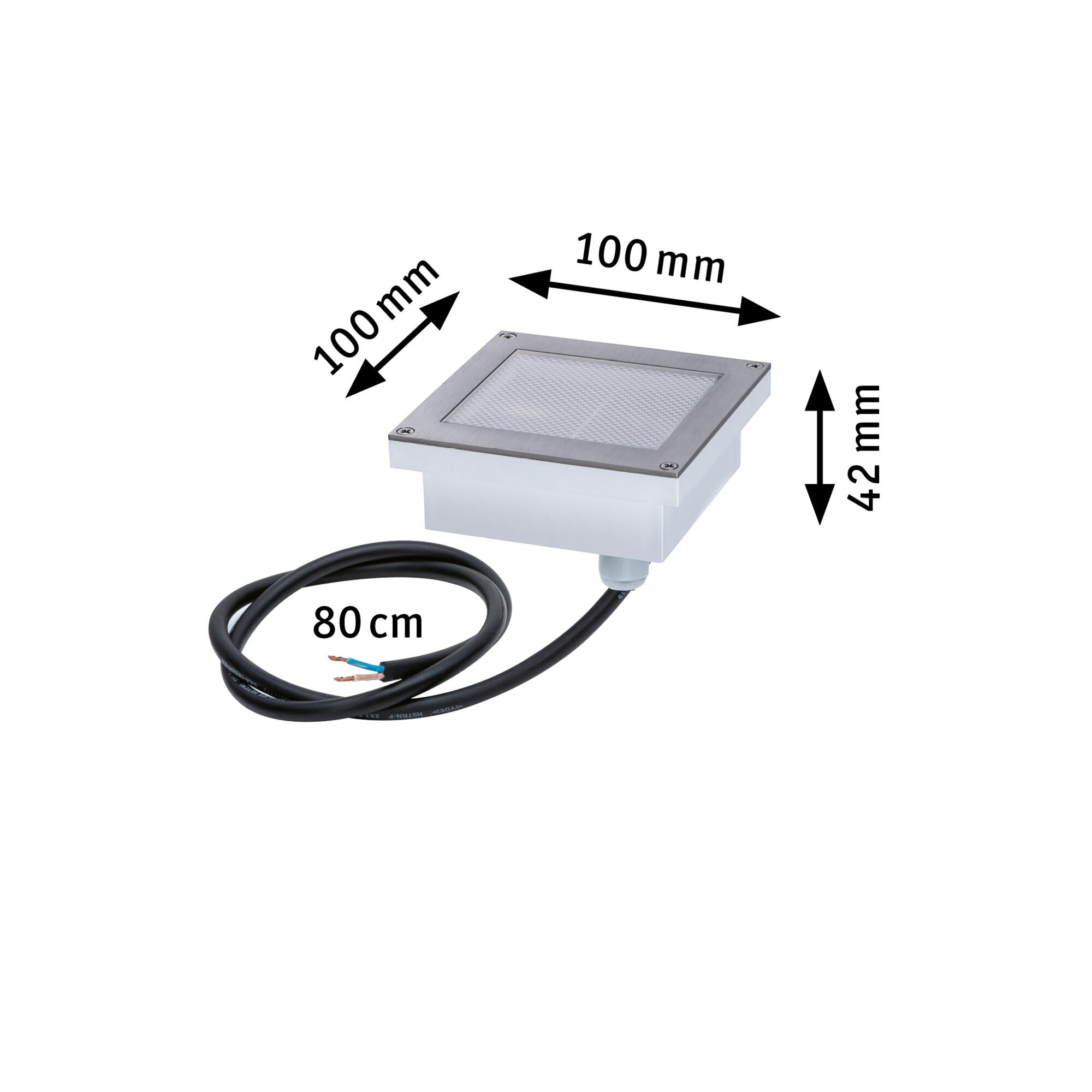 LED Bodeneinbauleuchte Brick Bewegungsmelder IP67 100x100mm 3000K 0,8W 25lm 230V Alu/Grau Metall/Edelstahl - Paulmann - 94336
