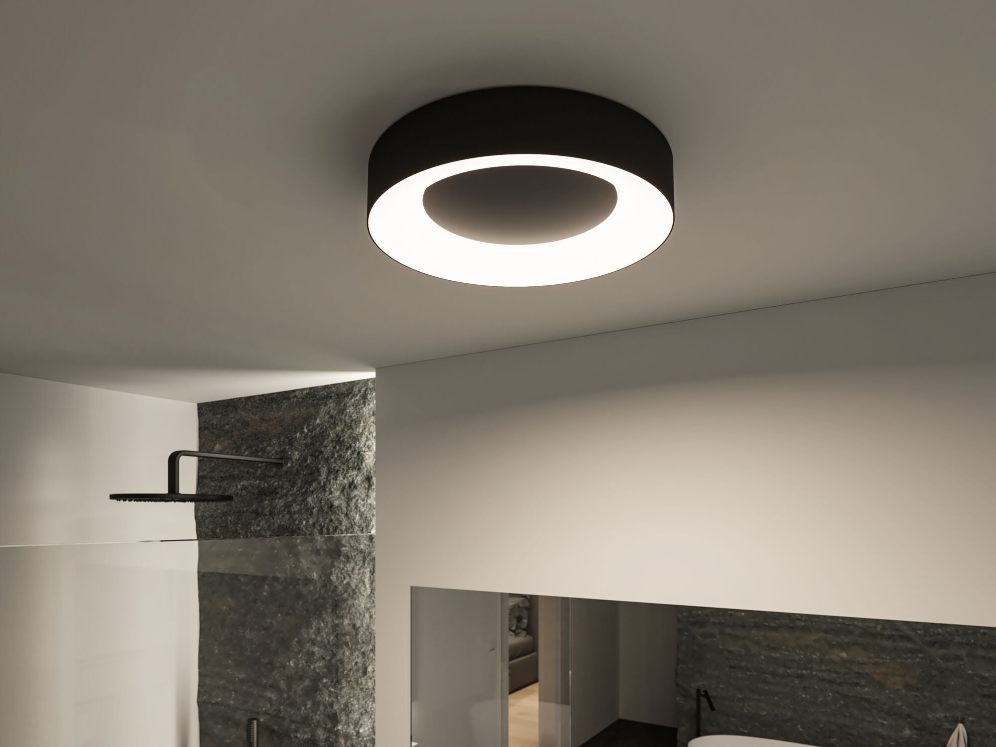 LED Deckenleuchte Casca IP44 White Switch 2100lm 230V 23W Schwarz matt - Paulmann - 71097