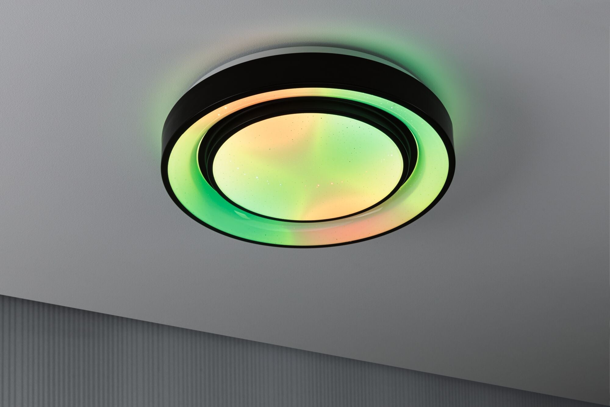 LED Deckenleuchte Rainbow mit Regenbogeneffekt RGBW+ 750lm 230V 22W dimmbar Schwarz/Weiß - Paulmann - 70544