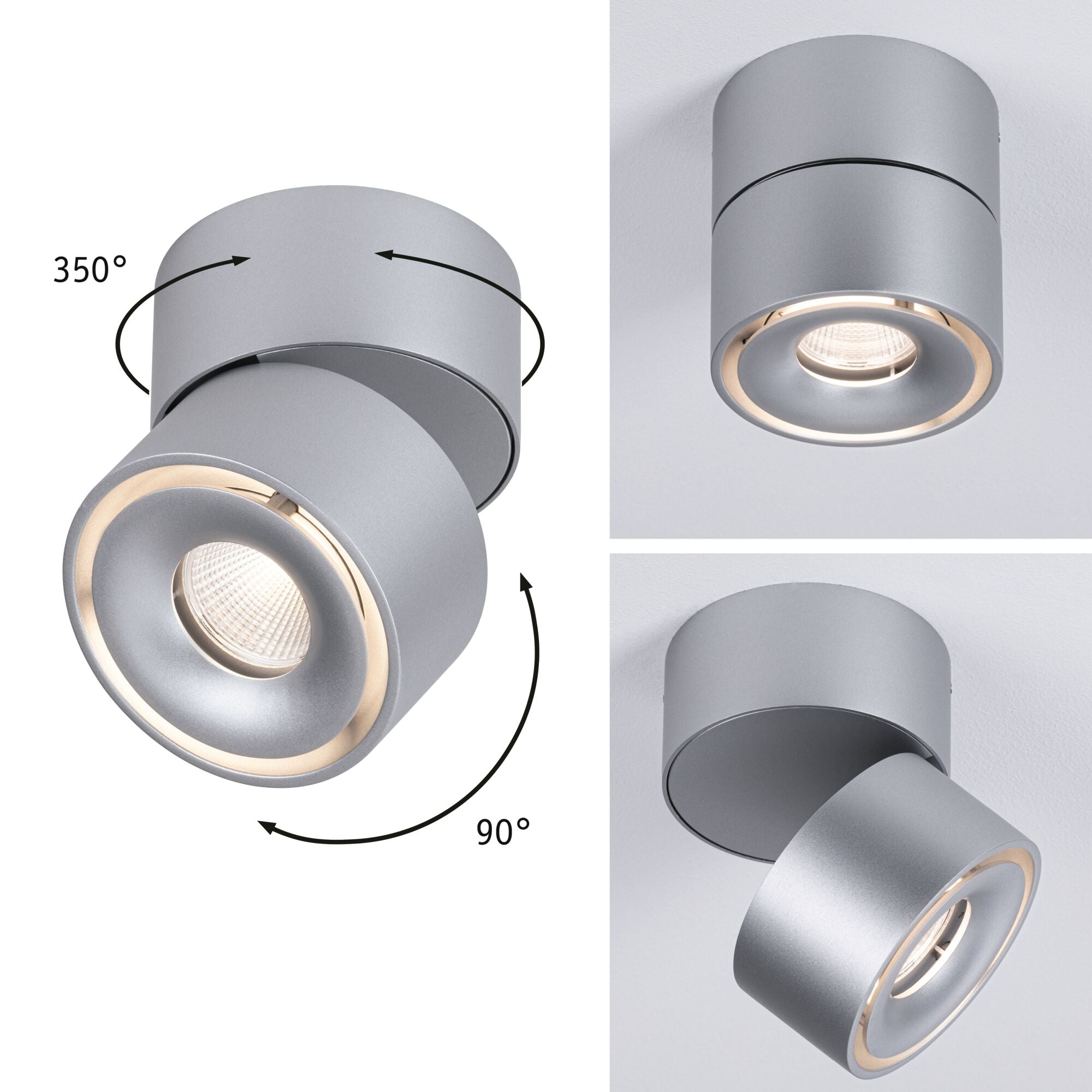 LED Deckenleuchte Spircle 78mm 8W 550lm 230V 3000K Chrom matt - Paulmann - 93375