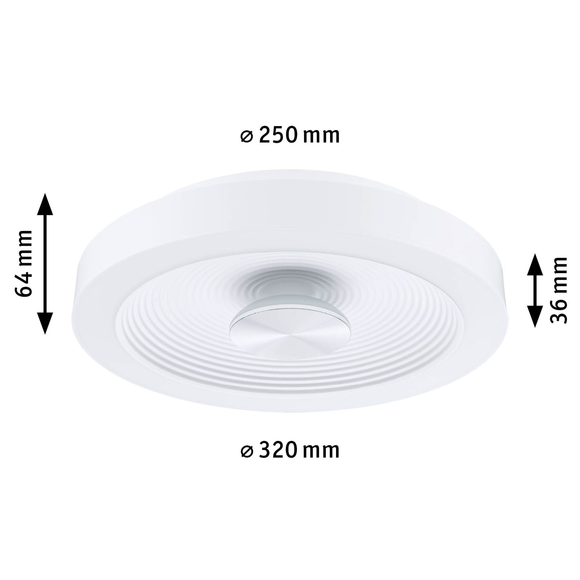 LED Deckenleuchte Volea IP44 3000K 470lm / 1650lm 230V 3,5 / 1x13W dimmbar Weiß/Silber - Paulmann - 71177