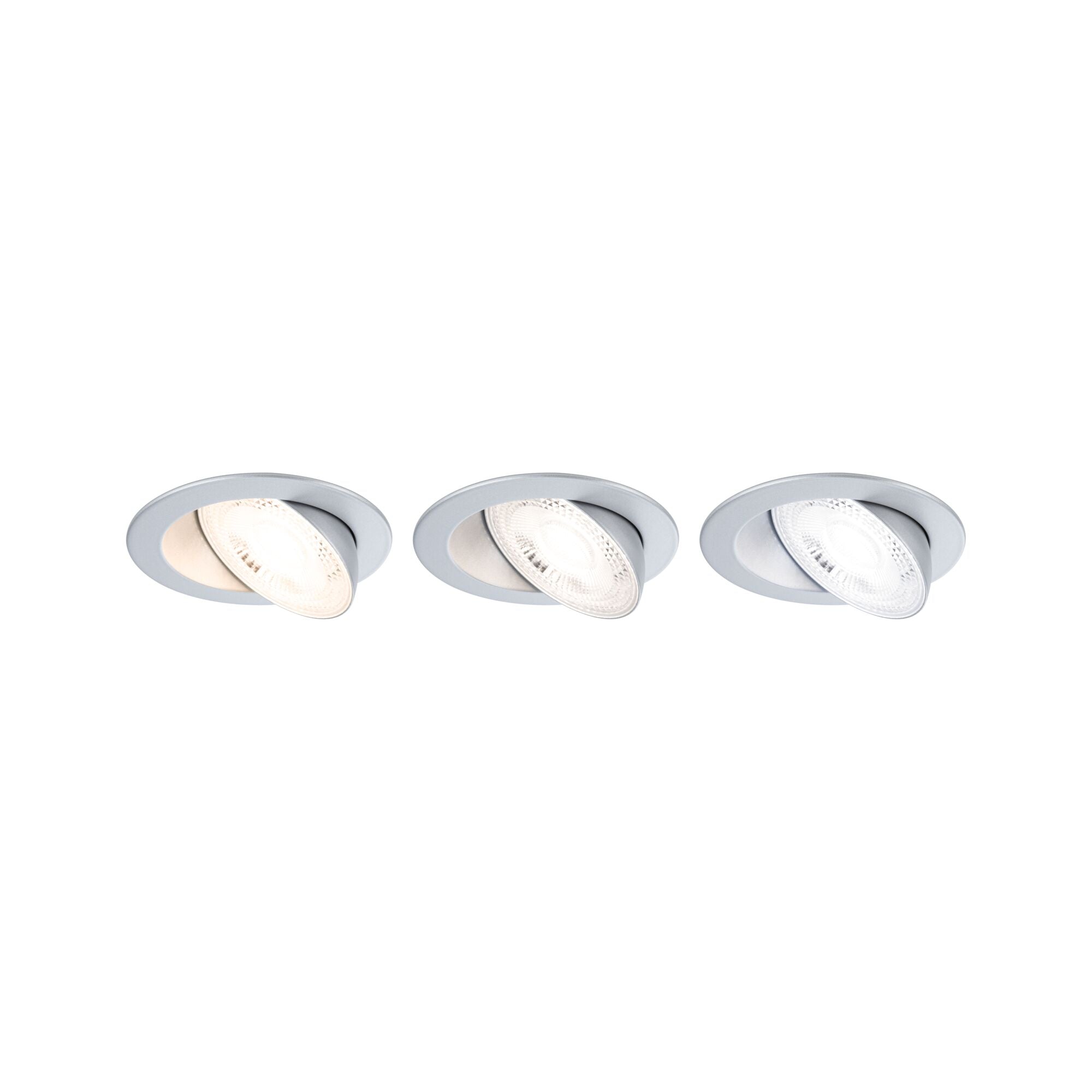 LED Einbauleuchte Aumus 3er - Set rund 105mm 90° 3x5W 3x700lm 230V dimmbar 2700 - 6500K Chrom matt - Paulmann - 92256