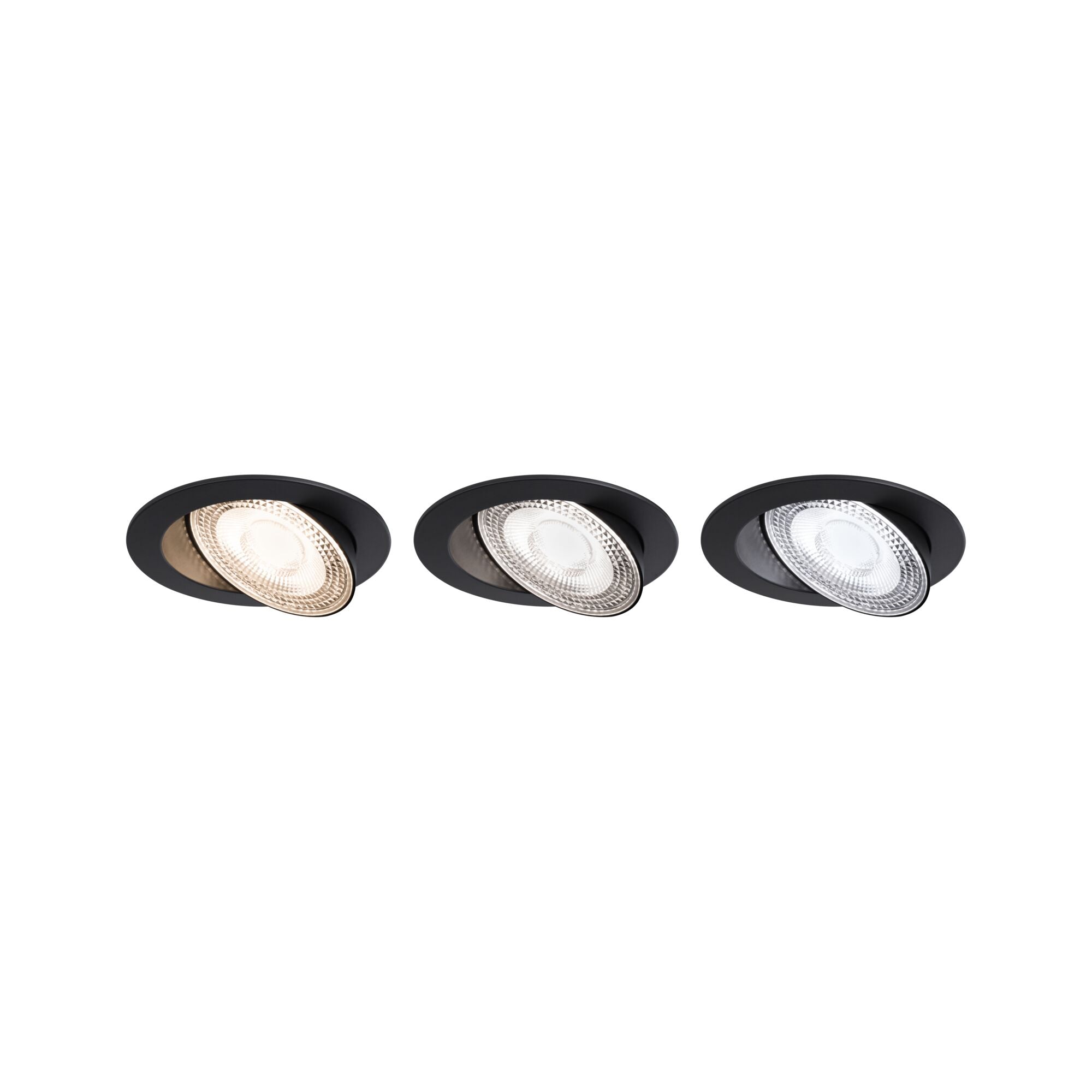 LED Einbauleuchte Aumus 3er - Set rund 105mm 90° 3x5W 3x700lm 230V dimmbar 2700 - 6500K Schwarz - Paulmann - 92258
