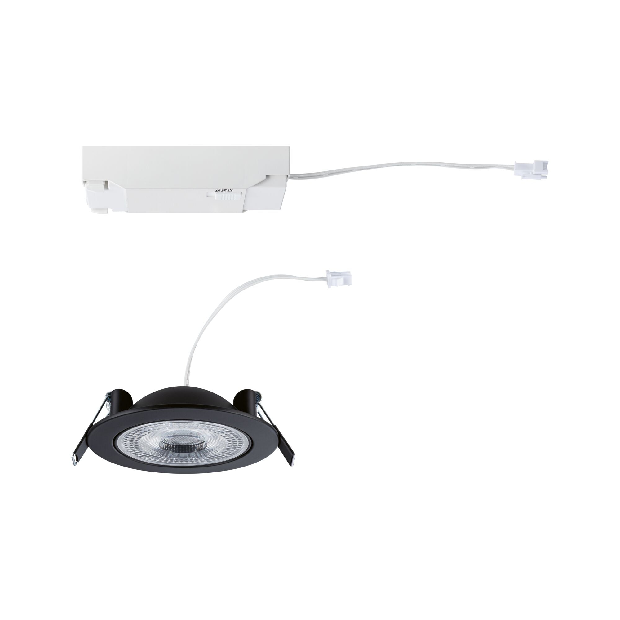 LED Einbauleuchte Aumus Einzelspot rund 105mm 90° 5W 700lm 230V dimmbar 2700 - 6500K Schwarz - Paulmann - 92257
