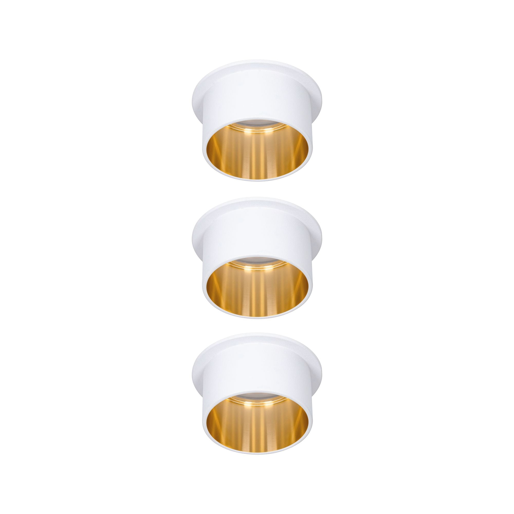 LED Einbauleuchte Gil Coin Basisset IP44 rund 68mm Coin 3x6W 3x470lm 230V dimmbar 2700K Weiß matt/Gold - Paulmann - 93381