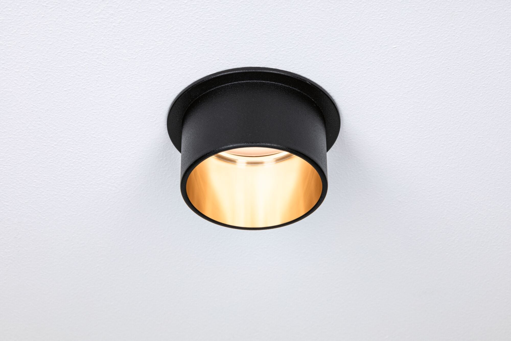 LED Einbauleuchte Gil Coin IP44 rund 68mm Coin 6W 470lm 230V dimmbar 2700K Schwarz matt/Gold - Paulmann - 93378