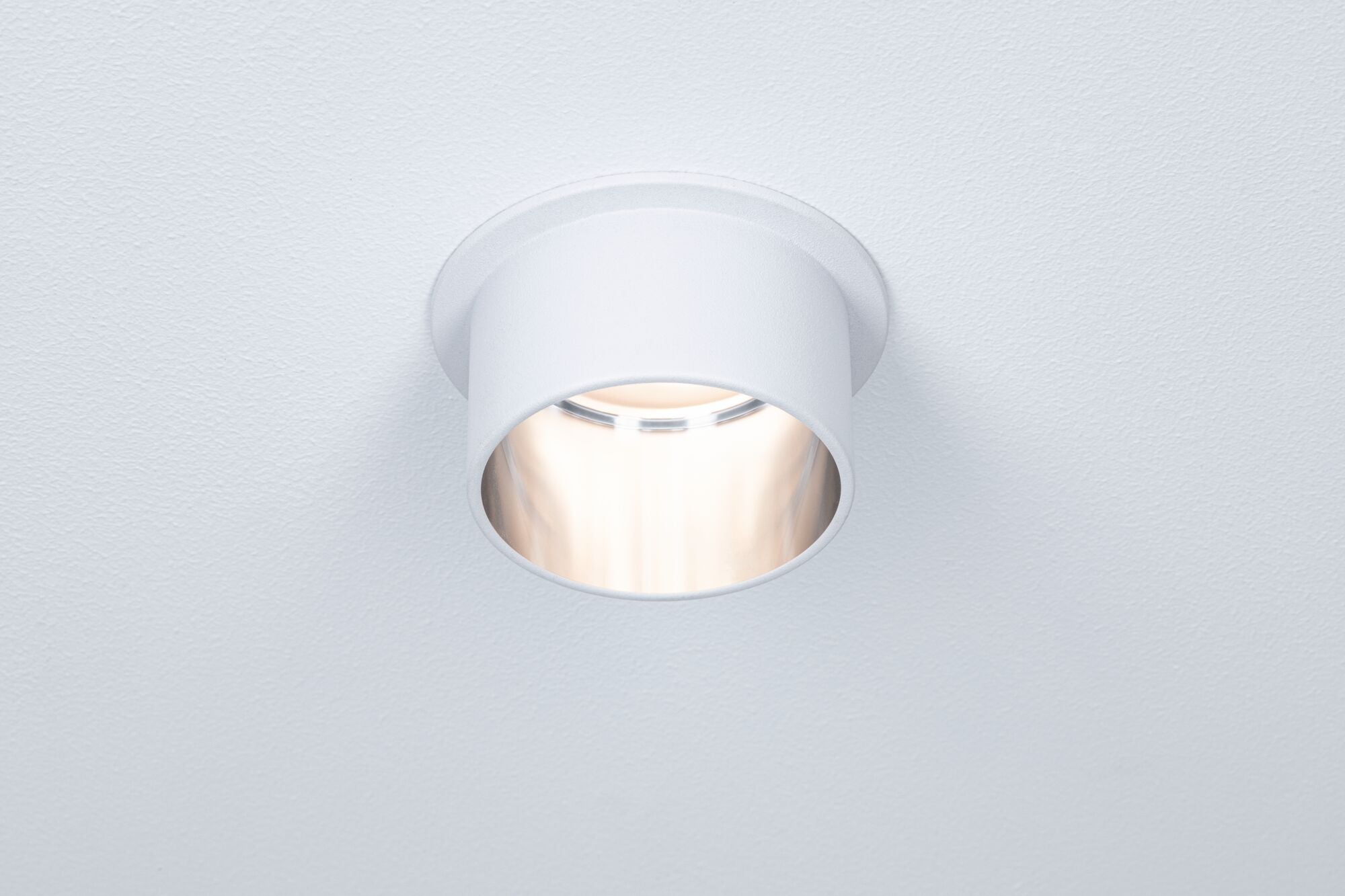 LED Einbauleuchte Gil Coin IP44 rund 68mm Coin 6W 470lm 230V dimmbar 2700K Weiß matt/Eisen gebürstet - Paulmann - 93384