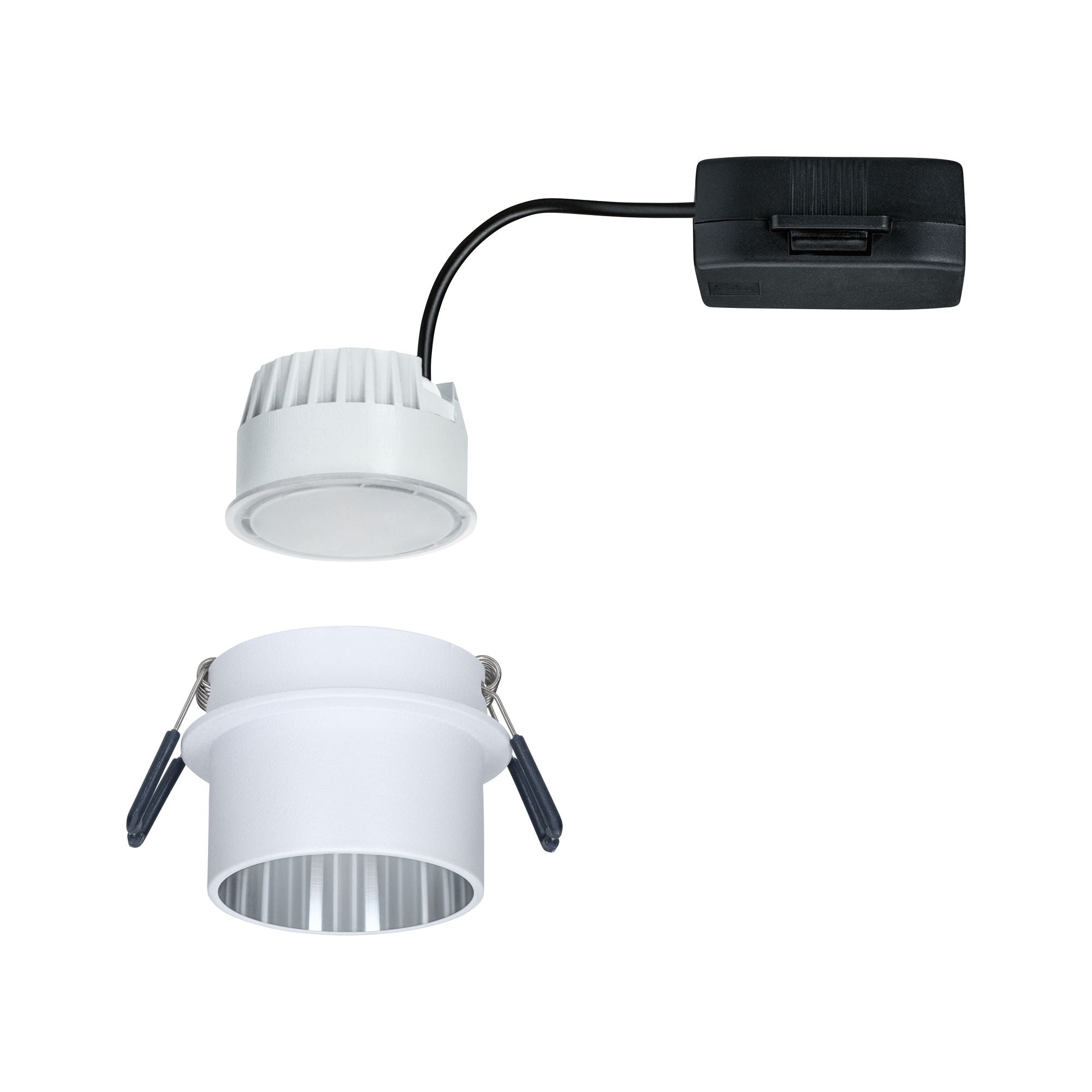 LED Einbauleuchte Gil Coin IP44 rund 68mm Coin 6W 470lm 230V dimmbar 2700K Weiß matt/Eisen gebürstet - Paulmann - 93384