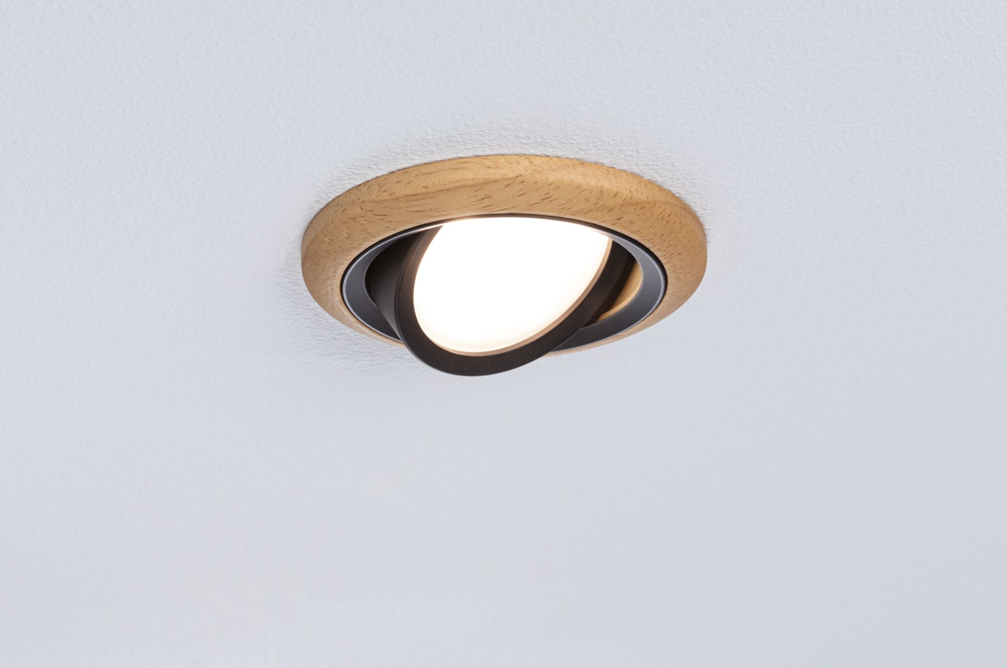 LED Einbauleuchte Lanati 3er - Set rund 84mm 30° Coin 3x6W 3x470lm 230V 2700K Holzoptik Eiche/Schwarz matt - Paulmann - 92237