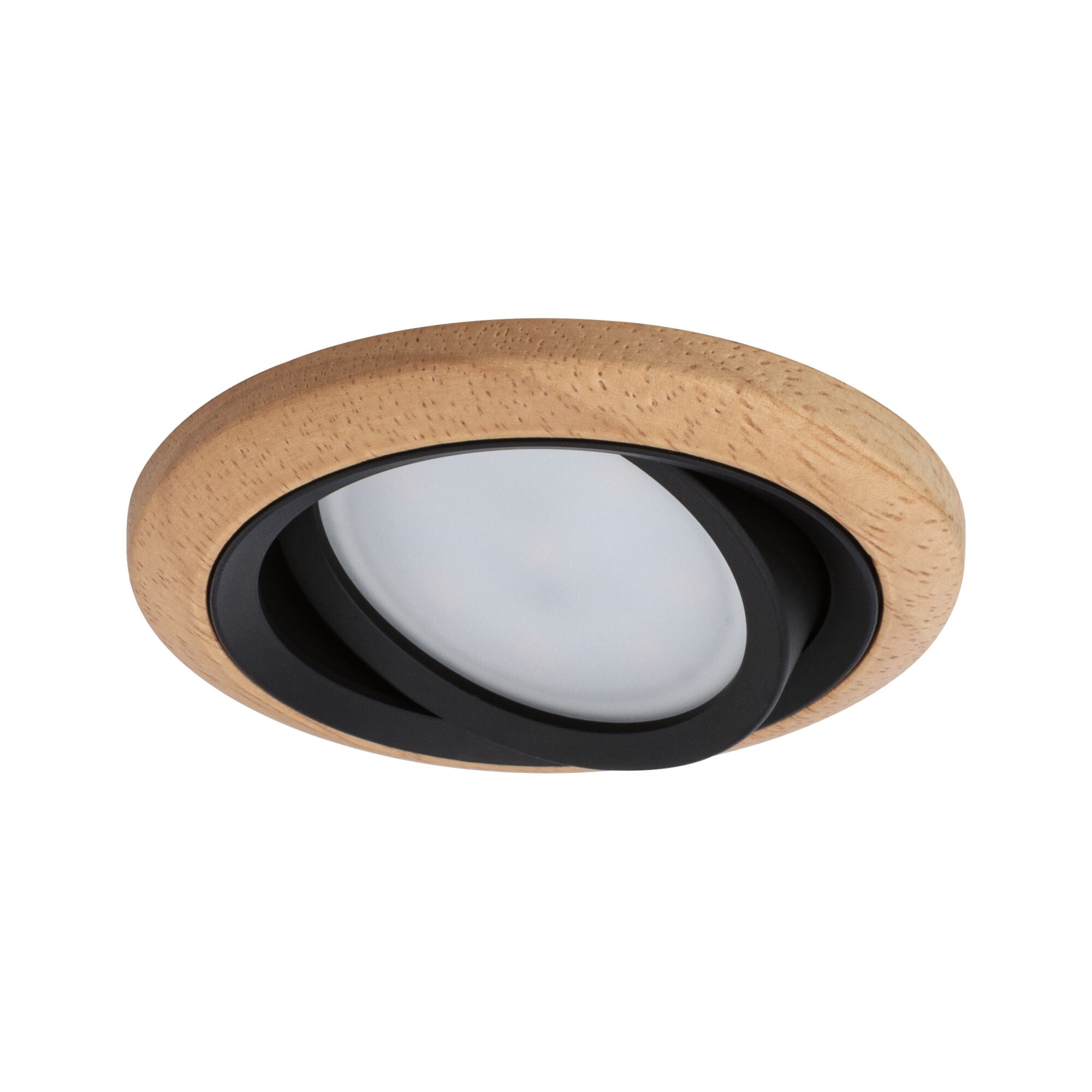 LED Einbauleuchte Lanati 3er - Set rund 84mm 30° Coin 3x6W 3x470lm 230V 2700K Holzoptik Eiche/Schwarz matt - Paulmann - 92237