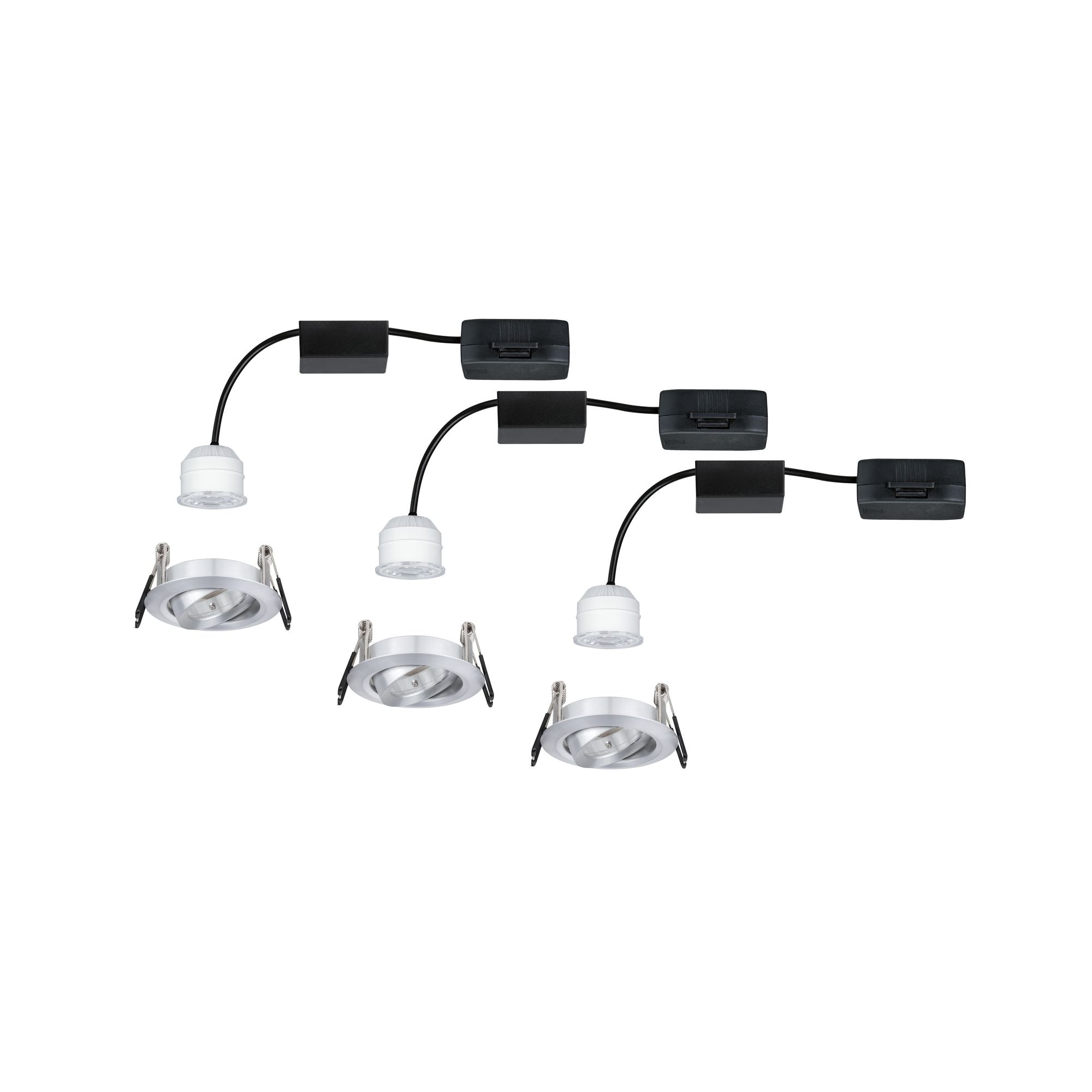 LED Einbauleuchte Nova Mini Coin Basisset schwenkbar rund 66mm 15° Coin 3x4W 3x310lm 230V 2700K Alu gedreht - Paulmann - 94297