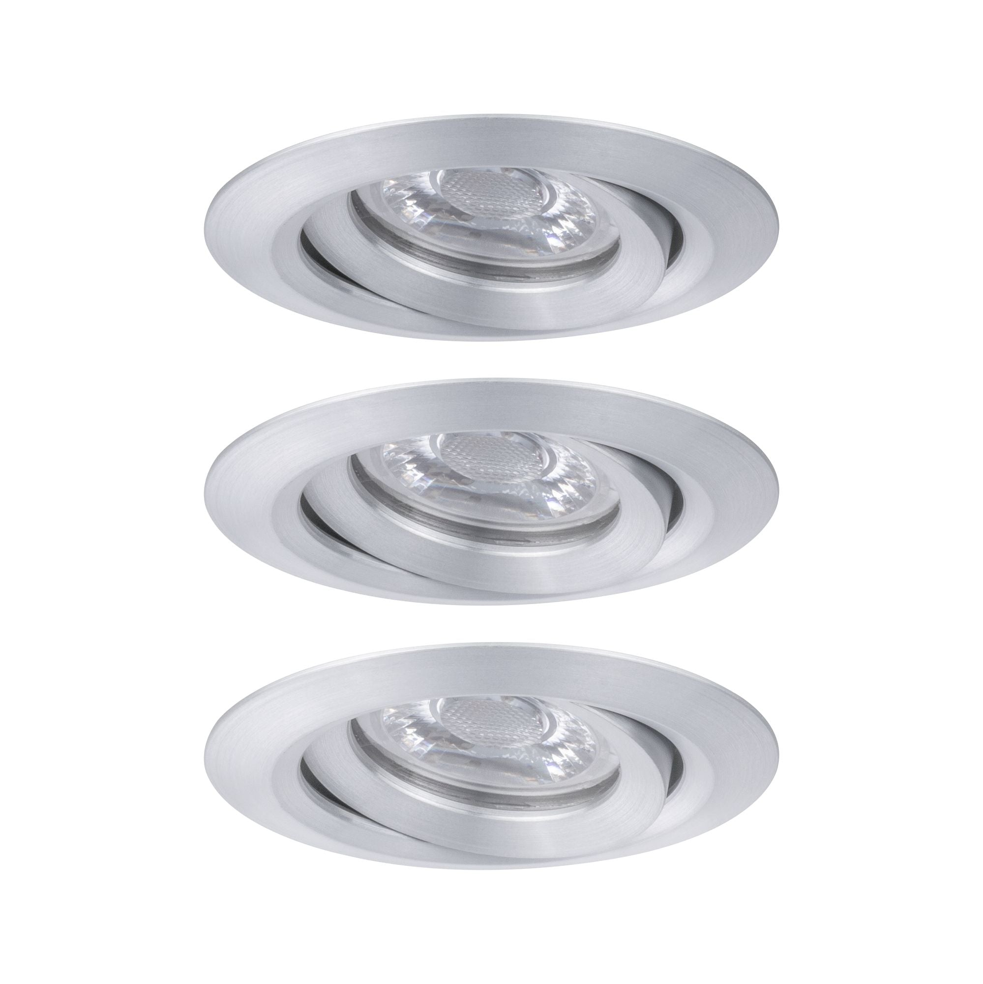 LED Einbauleuchte Nova Mini Coin Basisset schwenkbar rund 66mm 15° Coin 3x4W 3x310lm 230V 2700K Alu gedreht - Paulmann - 94297