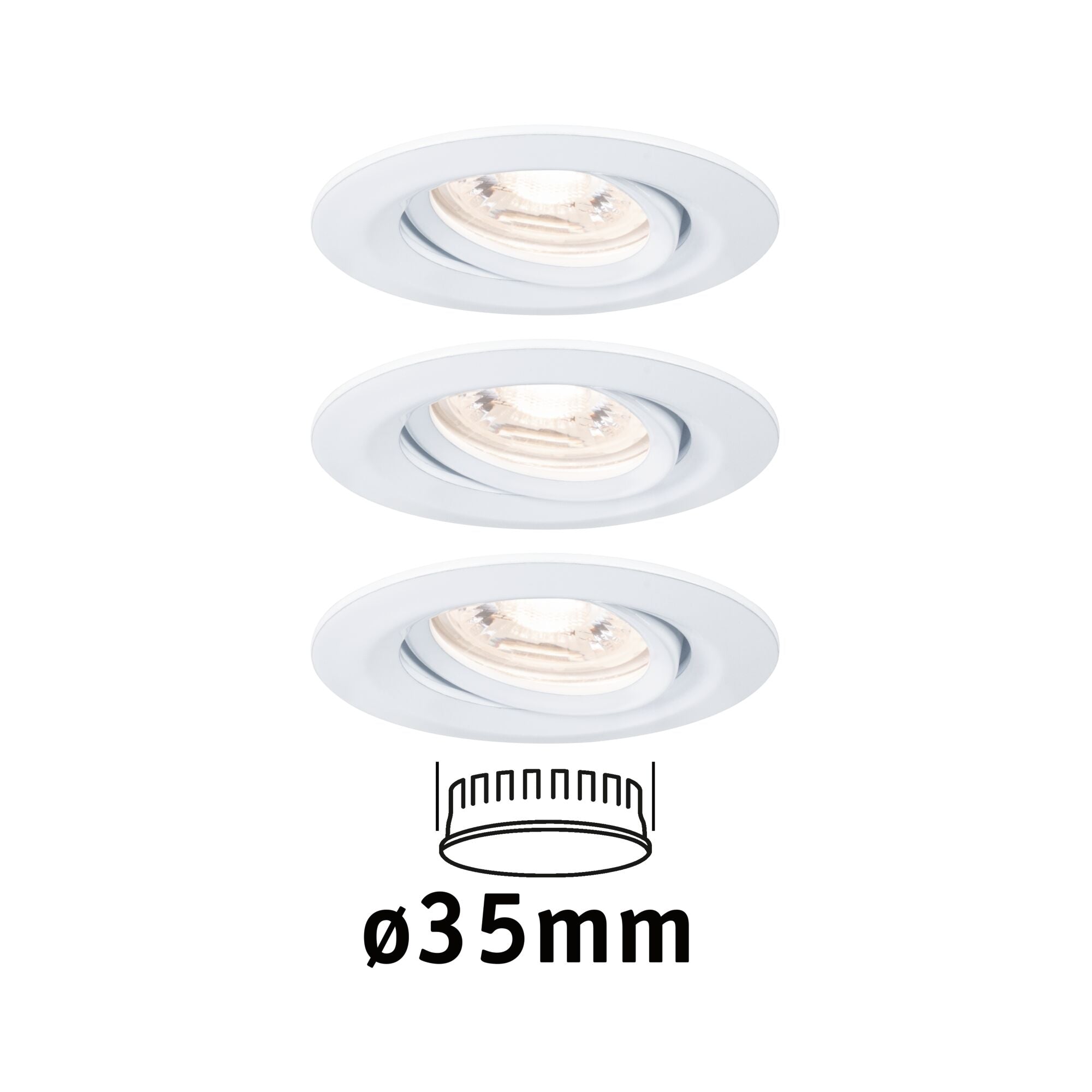 LED Einbauleuchte Nova Mini Coin Basisset schwenkbar rund 66mm 15° Coin 3x4W 3x310lm 230V 2700K Weiß matt - Paulmann - 94293