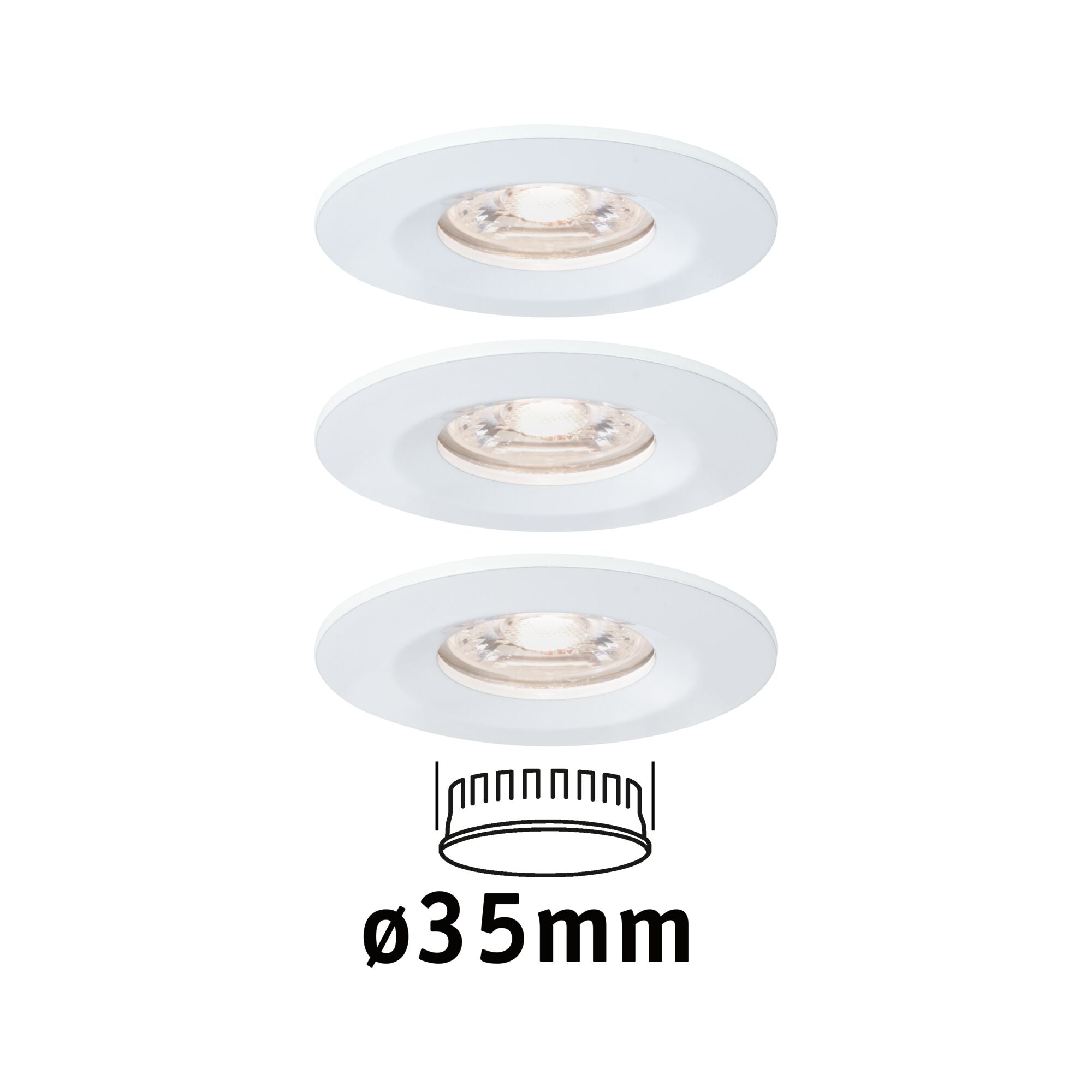 LED Einbauleuchte Nova Mini Coin Basisset starr IP44 rund 65mm Coin 3x4W 3x310lm 230V 2700K Weiß matt - Paulmann - 94299