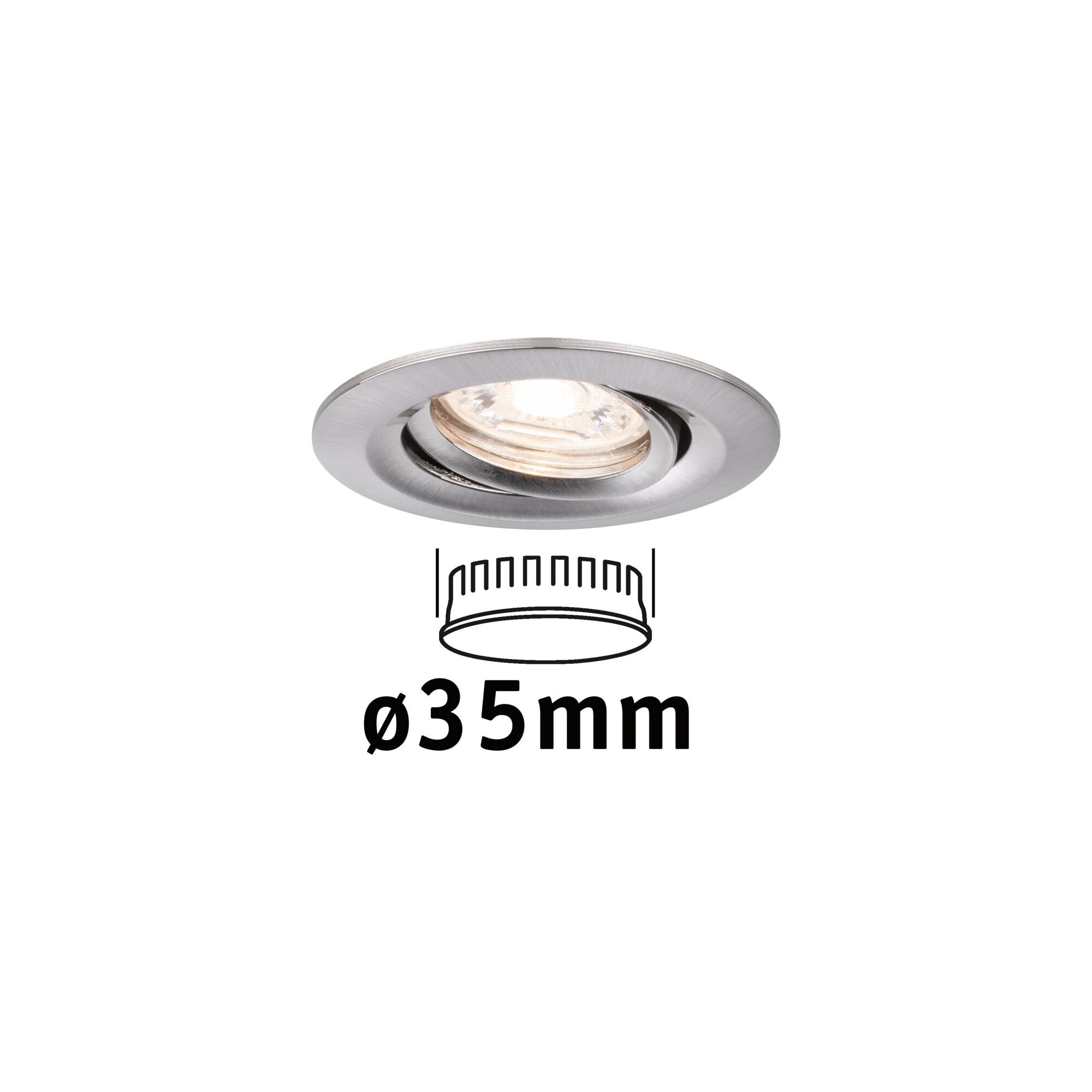 LED Einbauleuchte Nova Mini Coin Einzelleuchte schwenkbar rund 66mm 15° Coin 4W 310lm 230V 2700K Eisen gebürstet - Paulmann - 94294