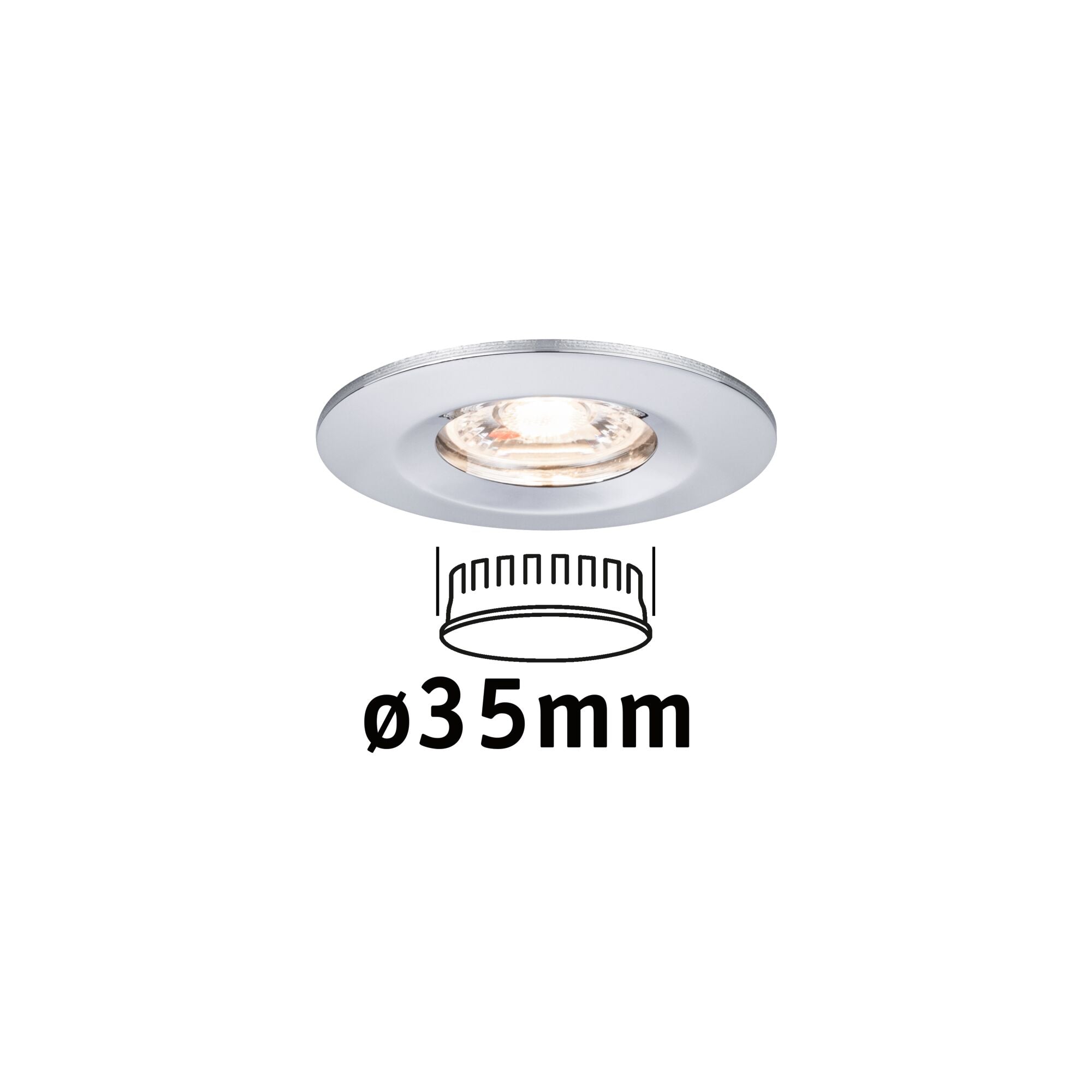 LED Einbauleuchte Nova Mini Coin Einzelleuchte starr IP44 rund 65mm Coin 4W 310lm 230V 2700K Chrom - Paulmann - 94302