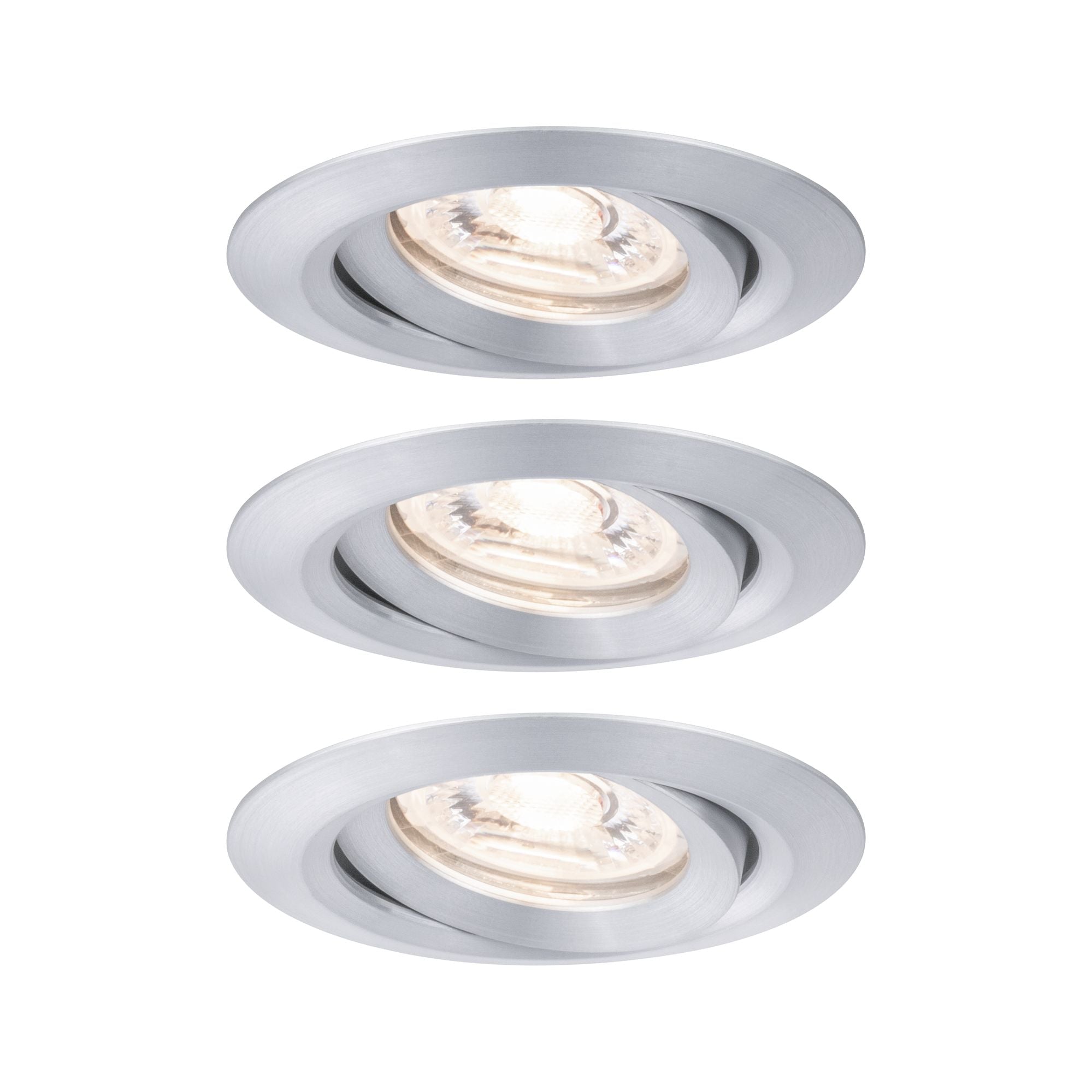 LED Einbauleuchte Nova Mini Plus Coin Basisset schwenkbar rund 66mm 15° Coin 3x4,2W 3x300lm 230V dimmbar 2700K Alu - Paulmann - 92975